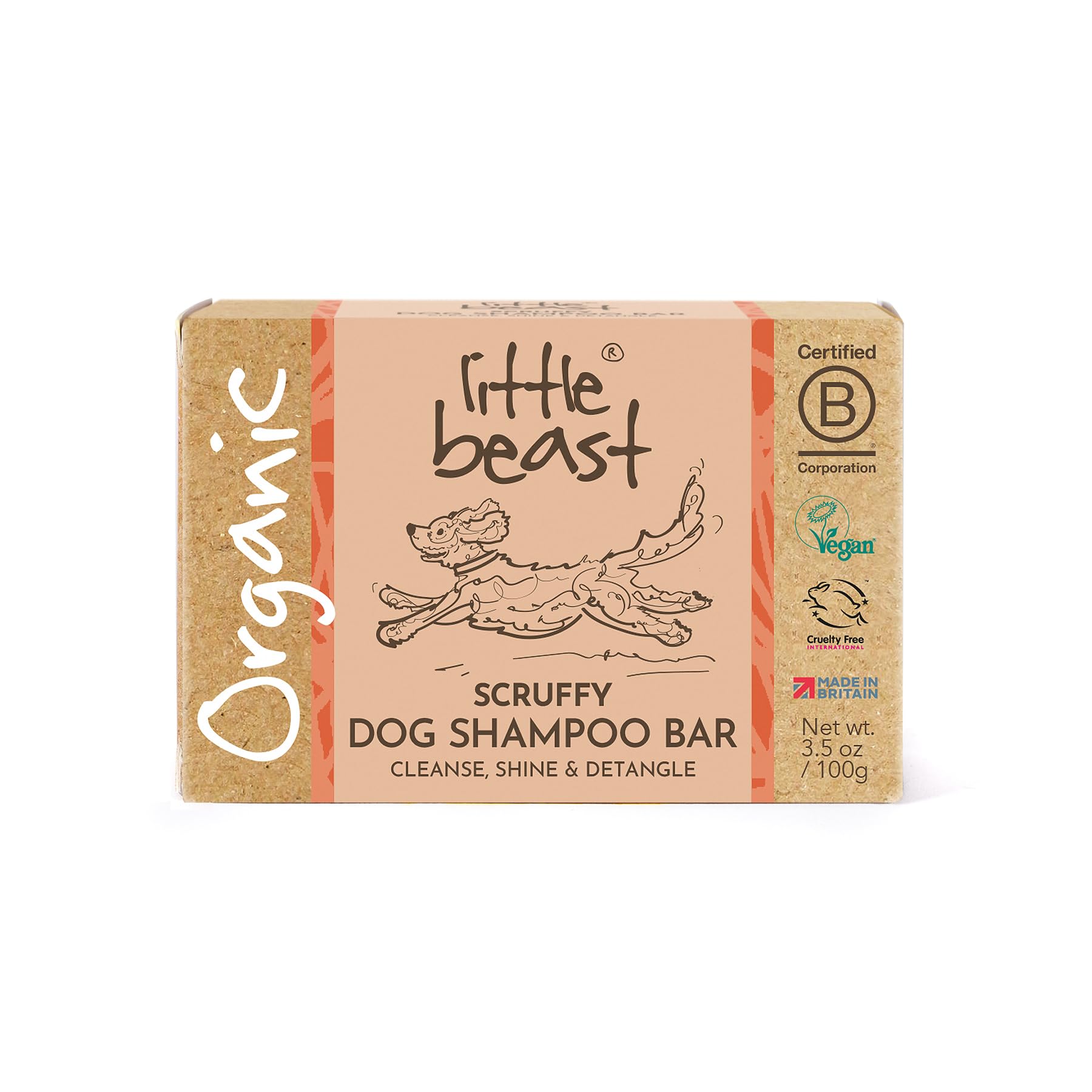 LITTLE BEAST Scruffy Dog Shampoo Bar - Detangles & Deeply Conditions | Citrus Scent | 100g