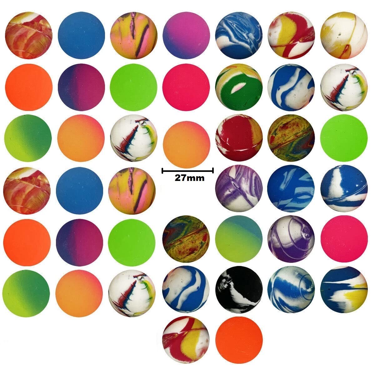 SHATCHI 10pk Bouncy Balls - 27mm Rubber Party Favours | Unisex Kids