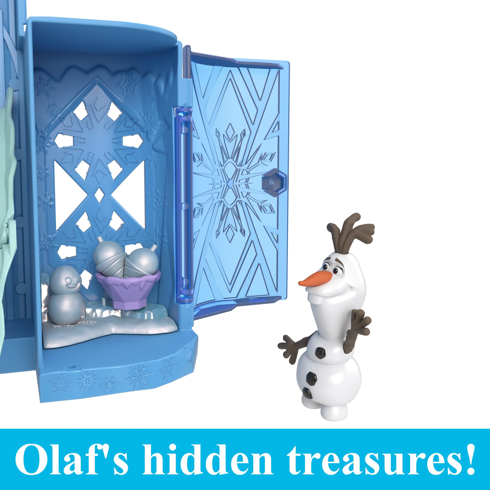 Mattel Disney Frozen Toys, Elsa Stackable Castle Doll House Playset with Small Doll and 8 Pieces, Inspired by the Disney Frozen Movies, Kids Travel Toys and Gifts, HLX01 2