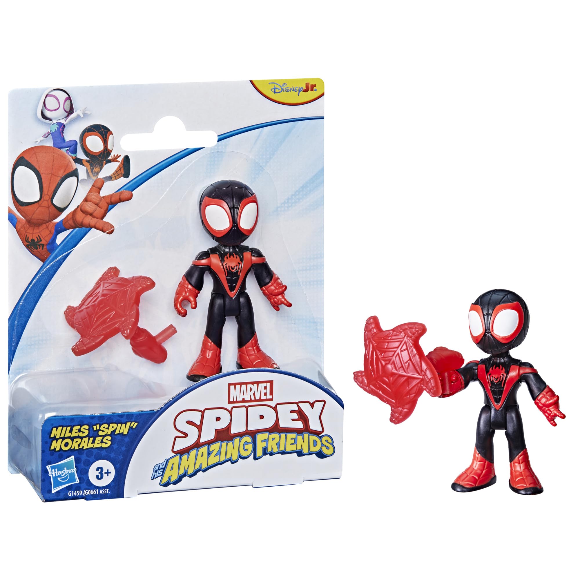 SPIDEY AND HIS AMAZING FRIENDS Miles 'Spin' Morales Action Figure - 3 Inch Poseable Toy with Web Accessory 6