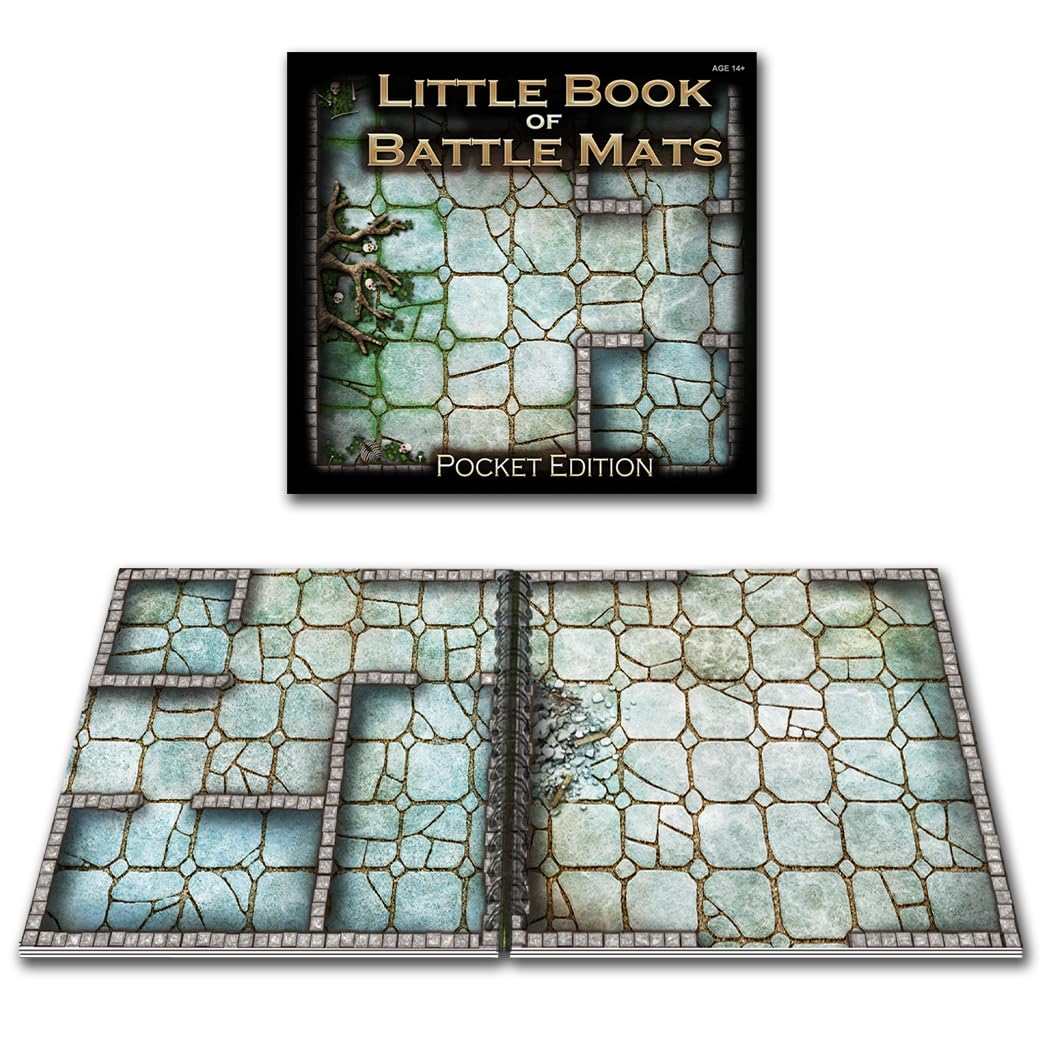 Loke BattleMats Little Book of Battle Mats Pocket Edition - 6x6 Inch RPG Map Book | Dry & Wet Erase Compatible | Ages 14+ 2
