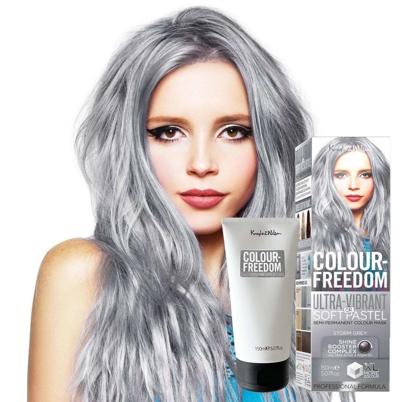 Knight & Wilson Colour-Freedom Storm Grey Semi-Permanent Hair Colour - Vegan, Ammonia-Free, 150 ml 1
