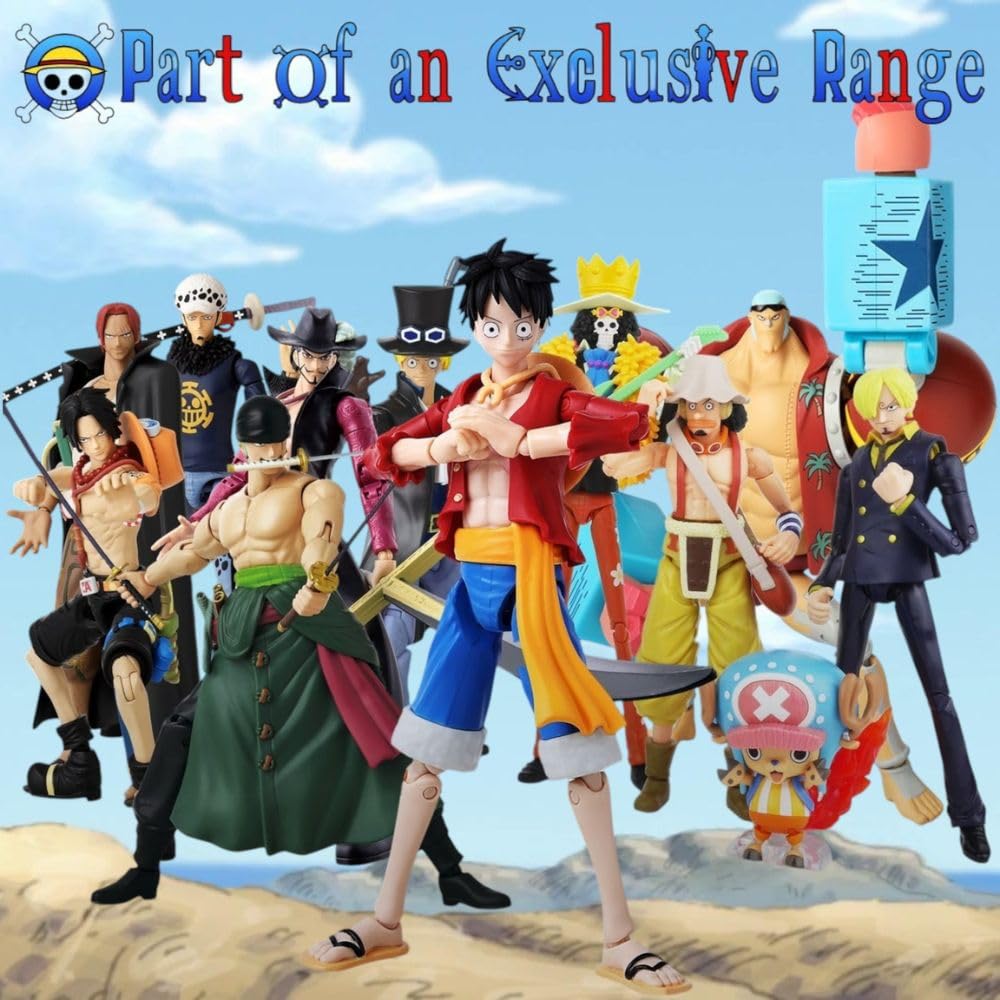 BANDAI Anime Heroes One Piece - Monkey D. Luffy 'Vers. Dressrosa' Action Figure | 17cm | Articulated 3