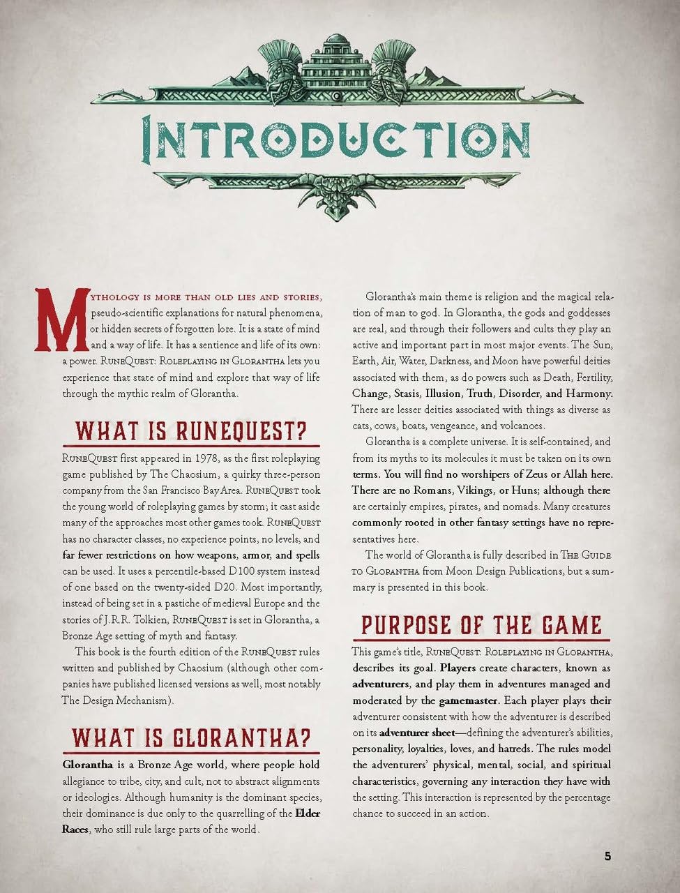 Chaosium RuneQuest: Roleplaying in Glorantha Core Rulebook | Hardcover | English/German 3