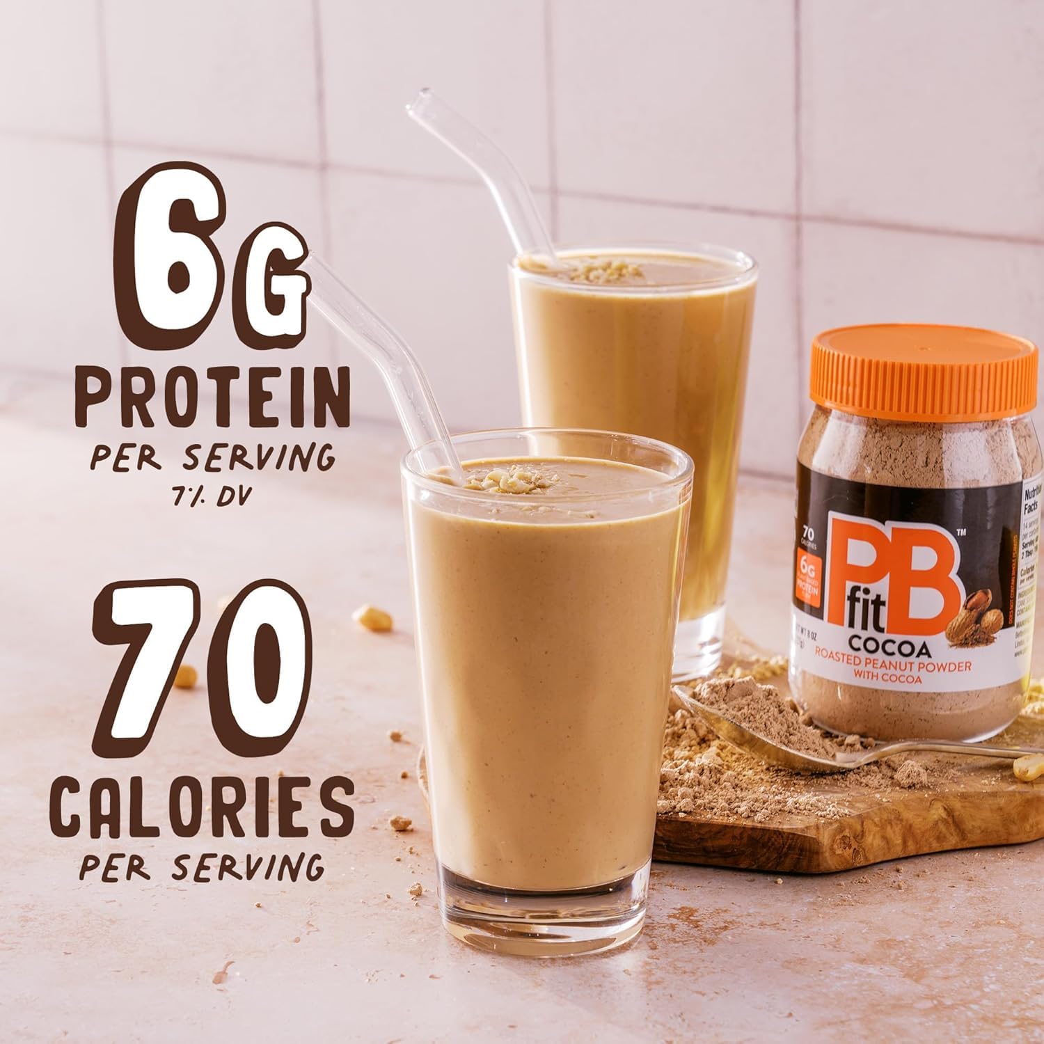 BetterBody Foods PBfit Chocolate Peanut Butter Powder - 88% Less Fat, 5g Protein, 225g