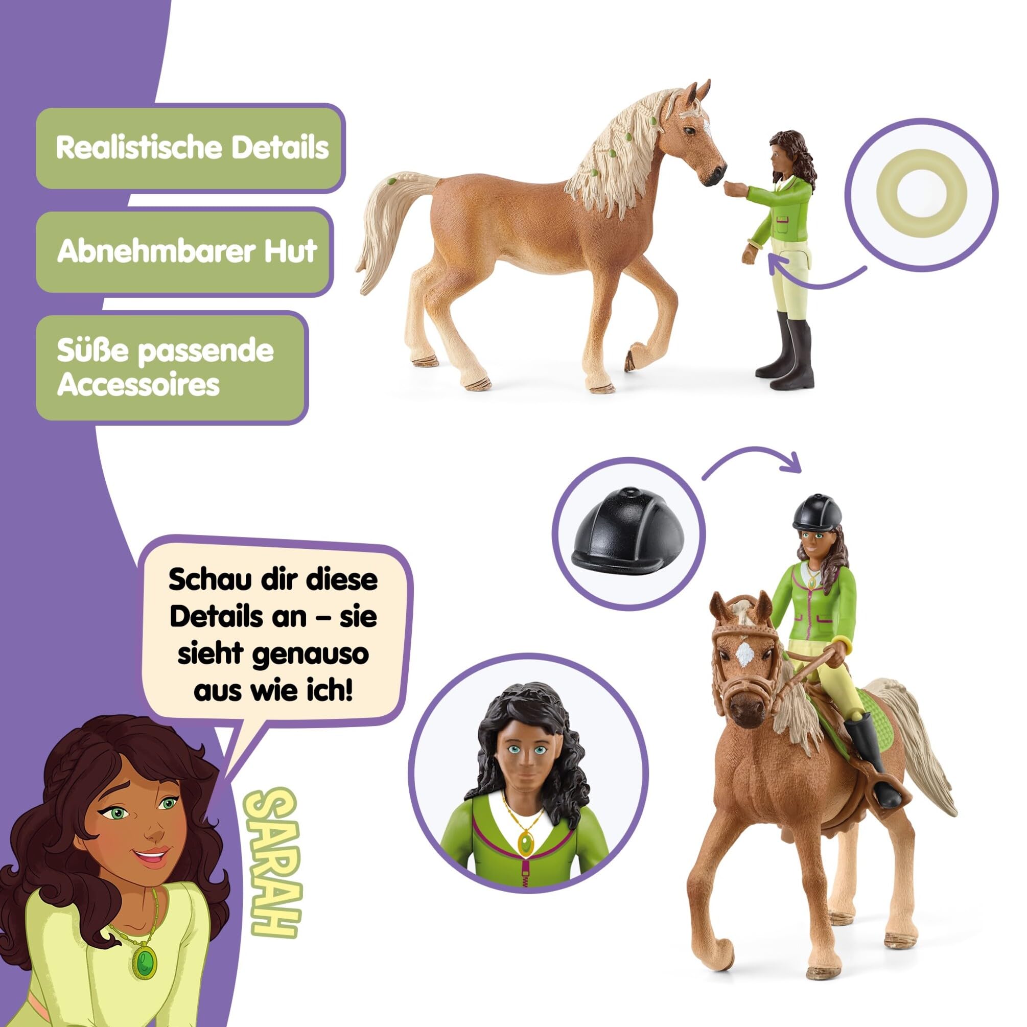 SCHLEICH Horse Club Sarah & Mystery Playset - Action Figure with Arabian Mare for Kids 3+ 10