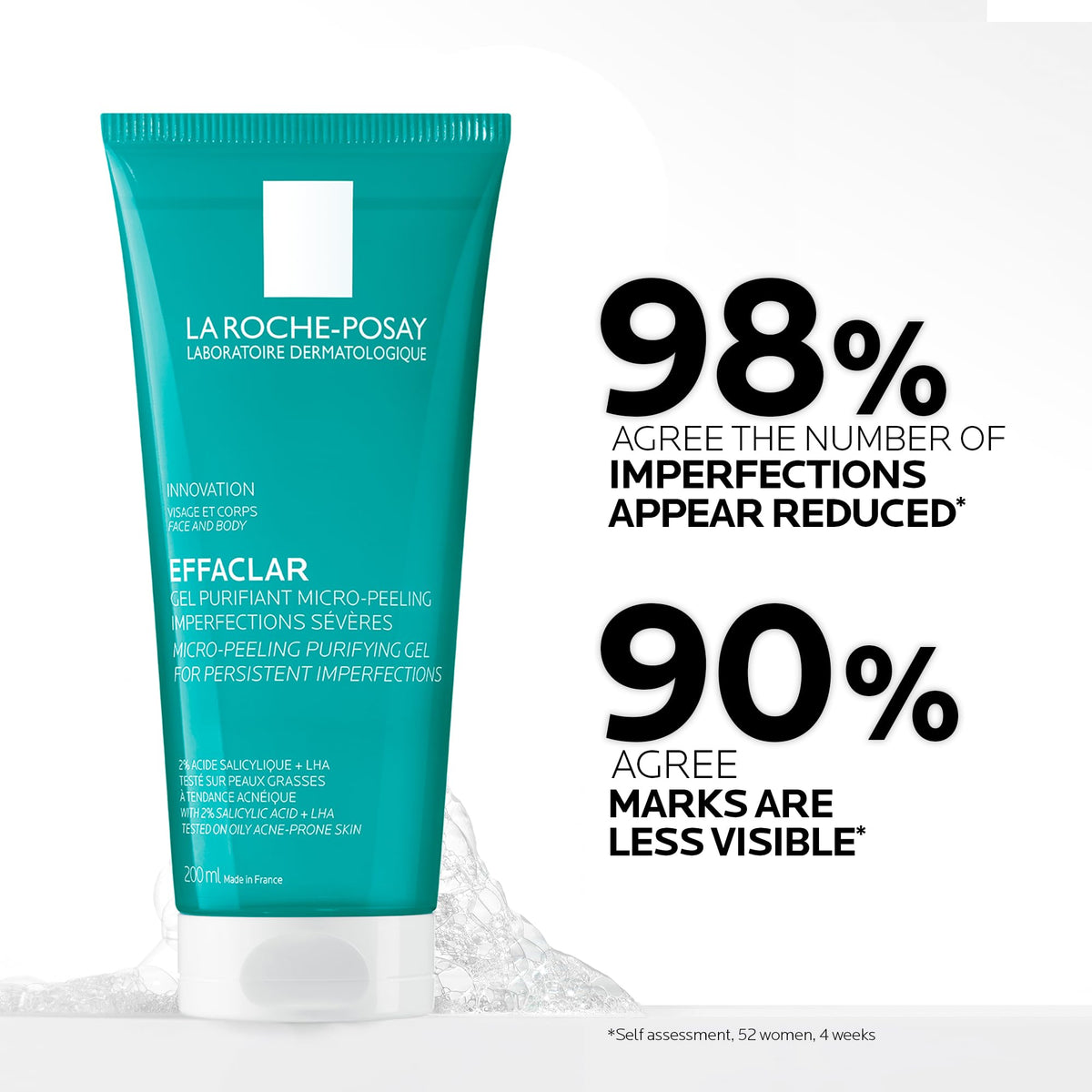 La Roche-Posay Effaclar Micro-Peeling Purifying Gel Wash - 400 ml, Face & Body