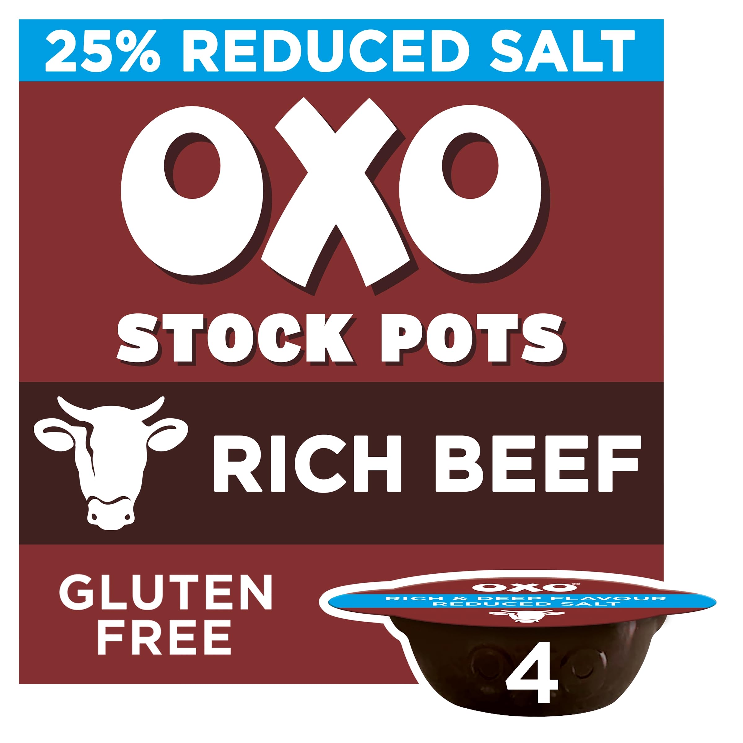 OXO Reduced Salt Beef Stock Pots - Rich Flavour, 25% Less Salt | Gluten-Free 1