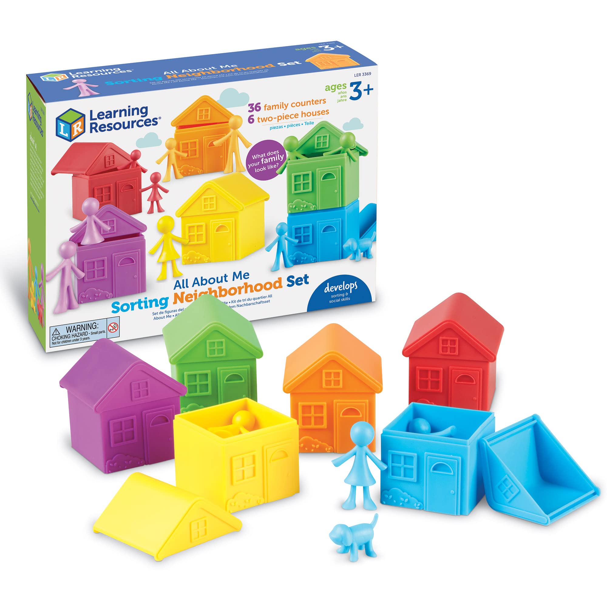 Learning Resources Sorting Neighbourhood Set - Colour Matching & Sorting Toy | Ages 3+ | 36 Counters