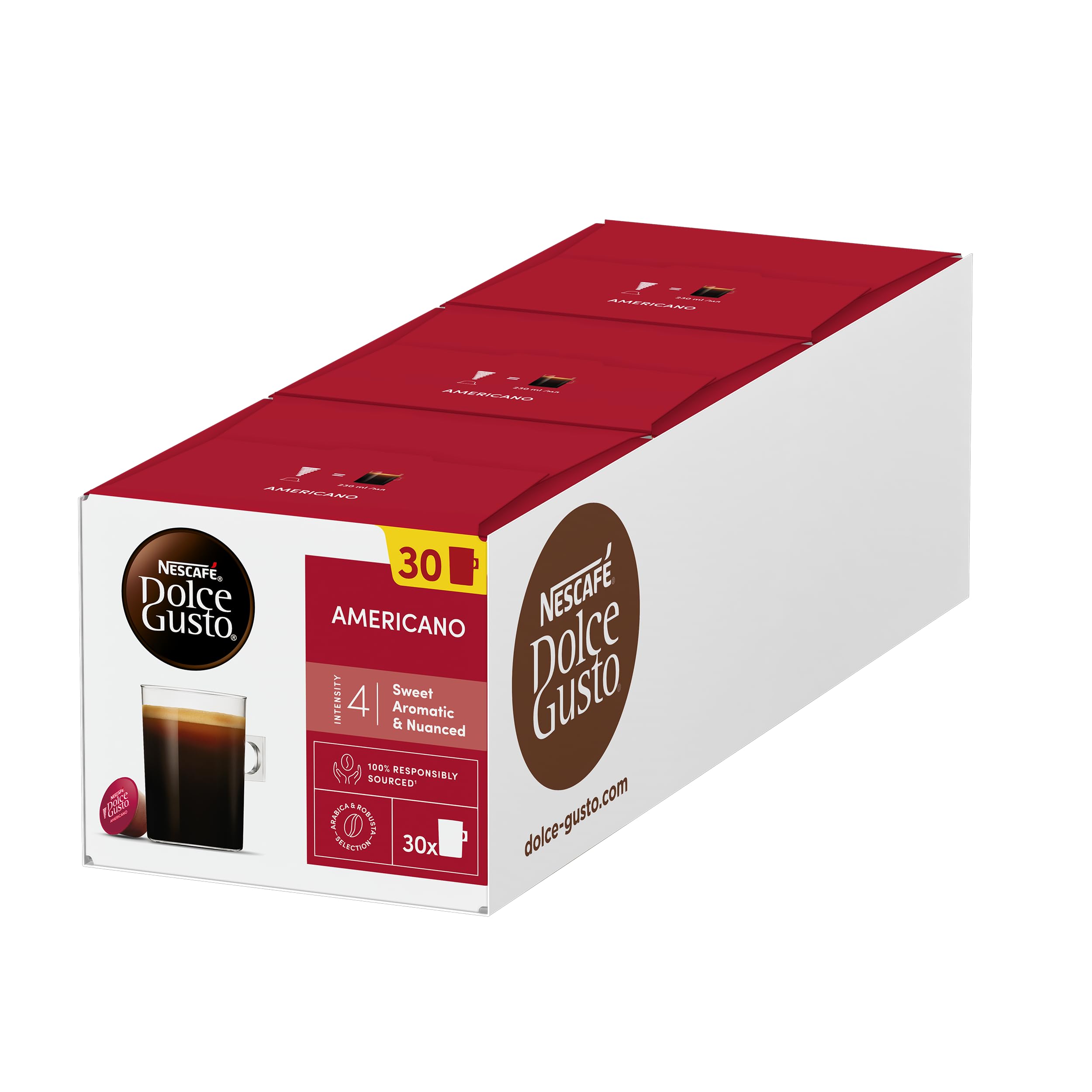 Nescafé Dolce Gusto Americano Coffee Pods - 100% Arabica, Intensity 4/11 | 90 Capsules (3x30) 1