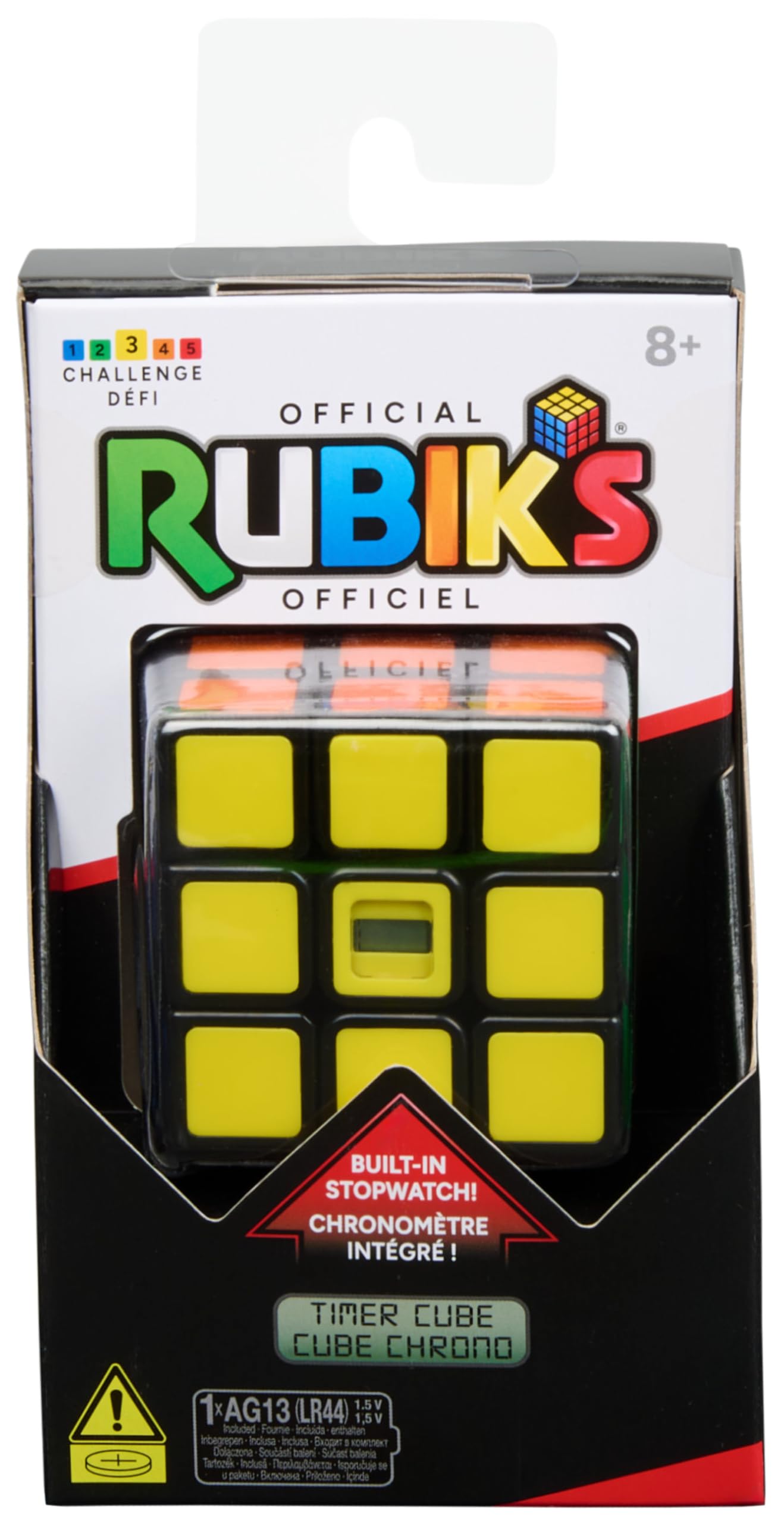 Rubik’s Timer Cube 3x3 - Built-in Timer Brain Teaser Puzzle for Speed Solving 4