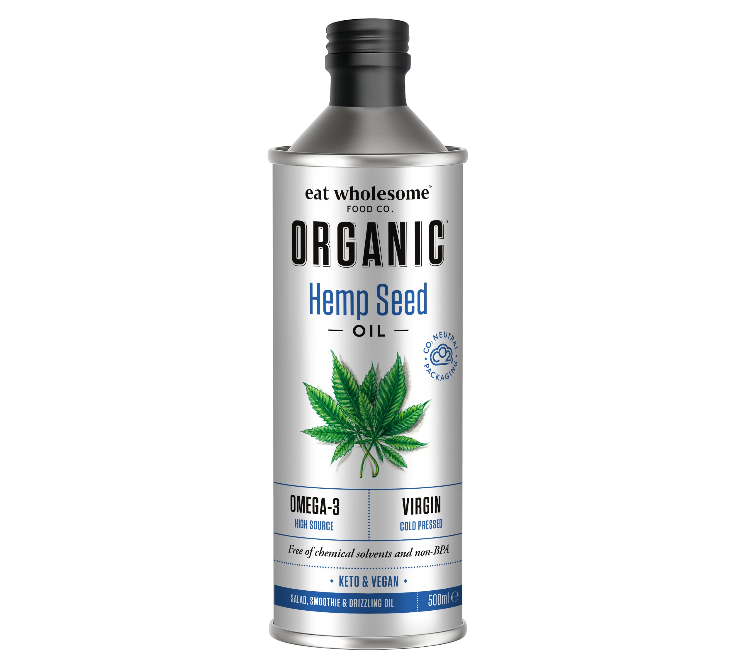 Eat Wholesome Organic Hemp Seed Oil - Cold Pressed, Unrefined | 500ml 1