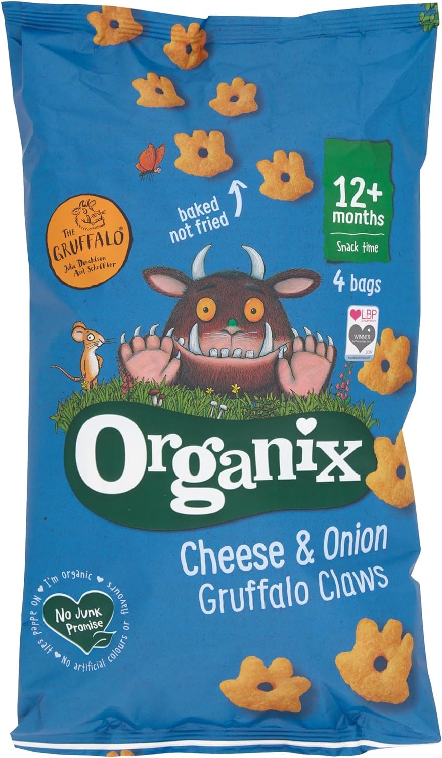 Organix Cheese & Onion Gruffalo Claws Organic Toddler Snack Puffs, 12+ Months, 180g 2