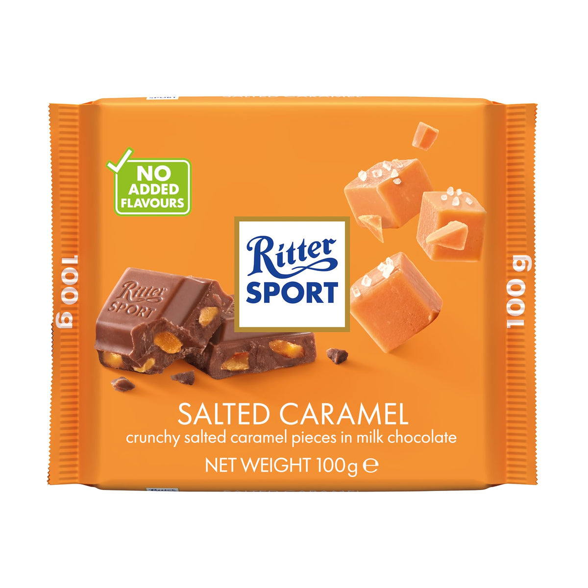 Ritter Sport Salted Caramel Milk Chocolate Bar - 100g