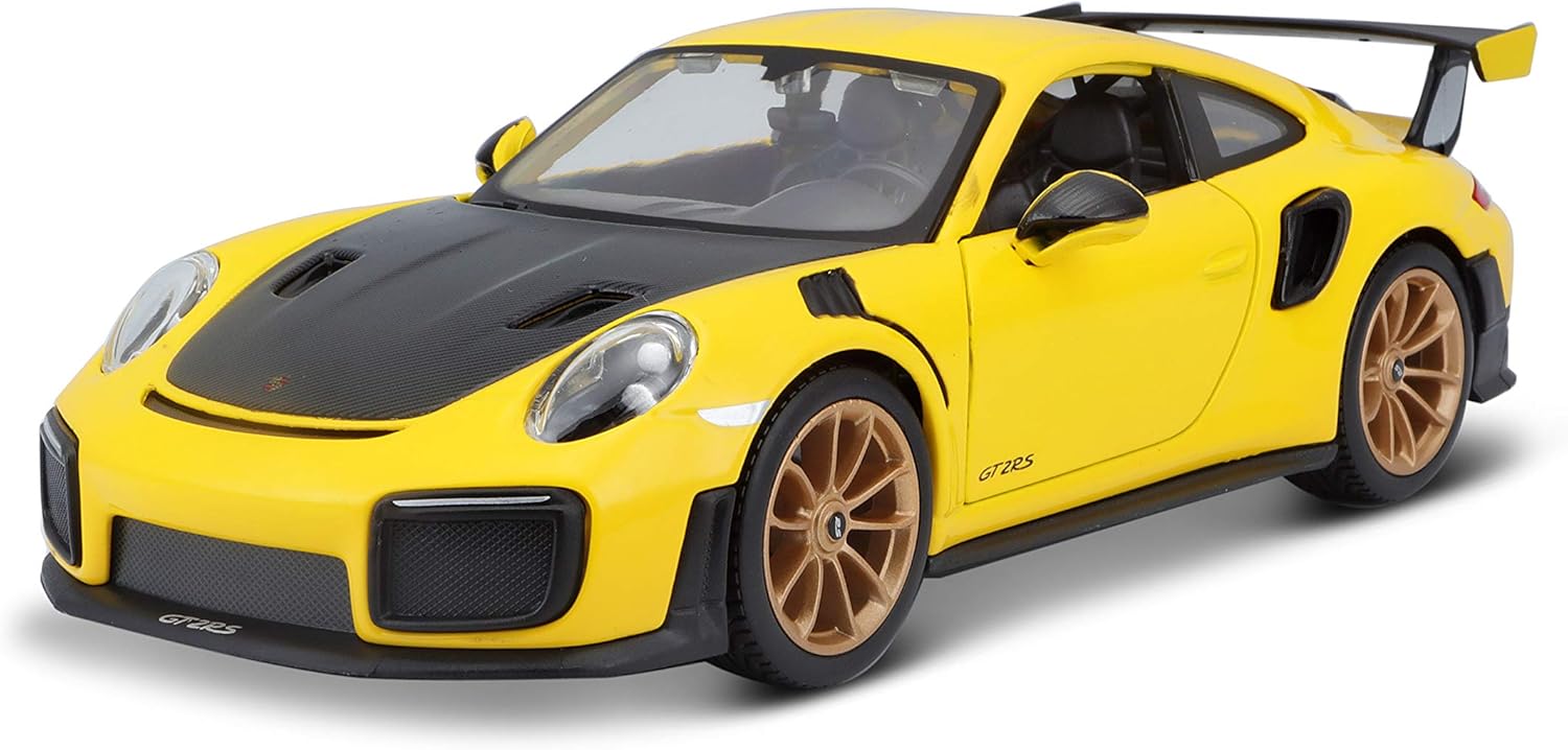 Maisto 1:24 Porsche 911 GT2 RS Diecast Model Car - Yellow and Black