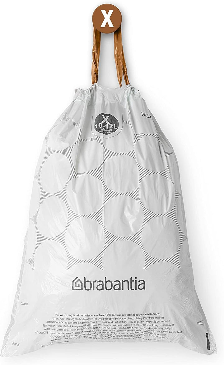 Brabantia PerfectFit Bin Liners Size X (10-12 Litre) Thick Plastic Trash Bags