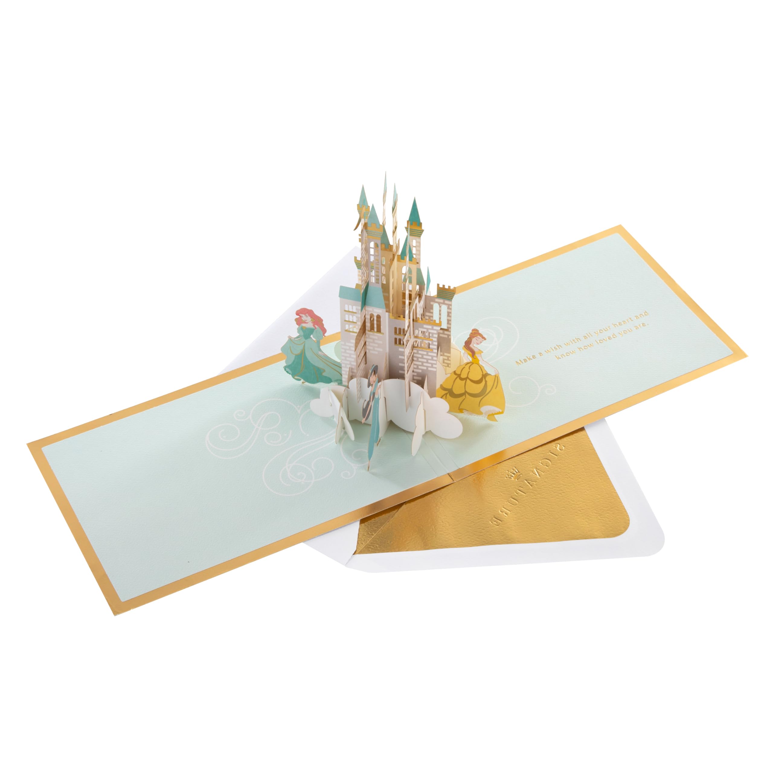 Hallmark Disney Princesses & Castle 3D Pop-Up Birthday Greeting Card with Gold Foil 2