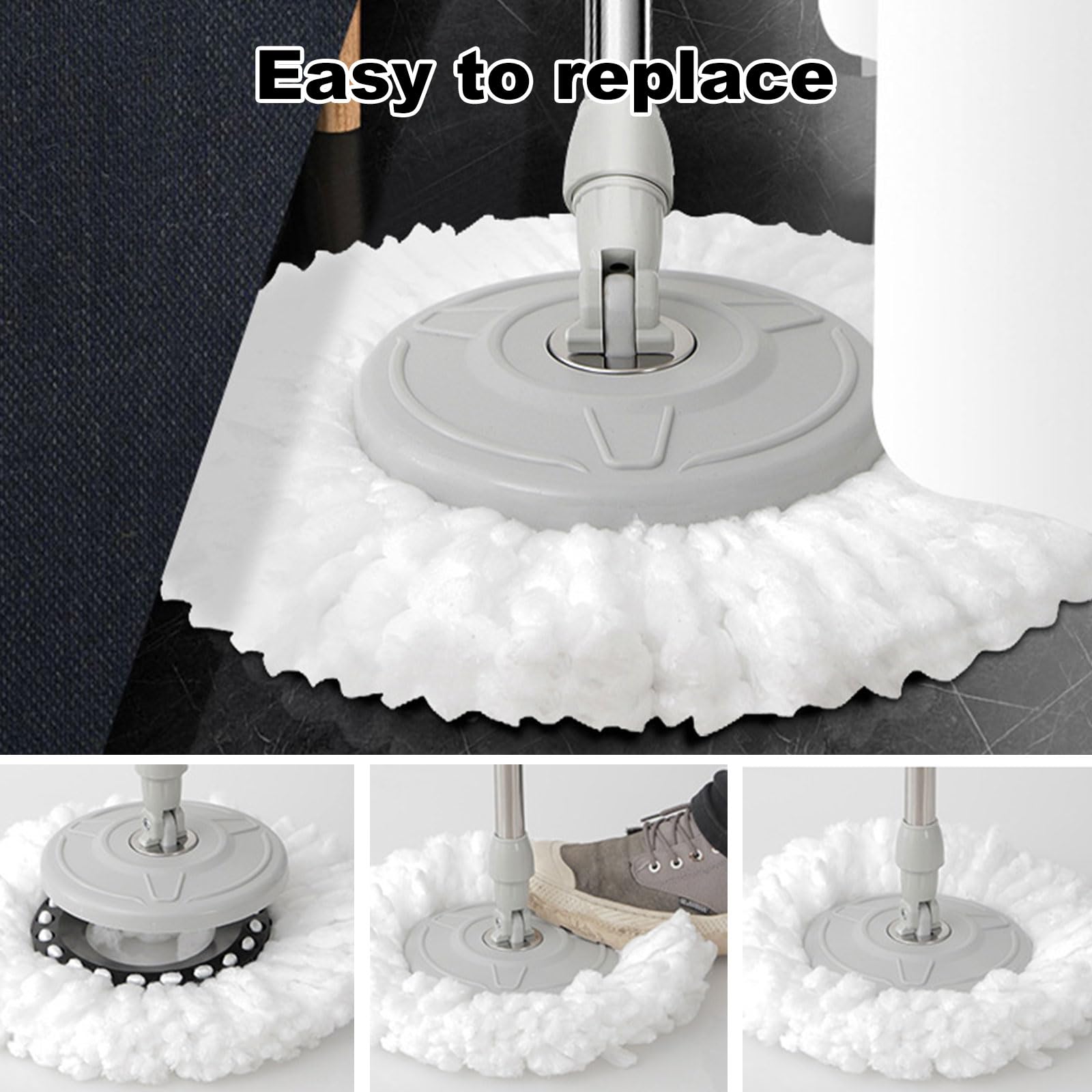 ASelected Microfibre Mop Head Replacement - 5 Pack | 360° Rotating | Absorbent 5
