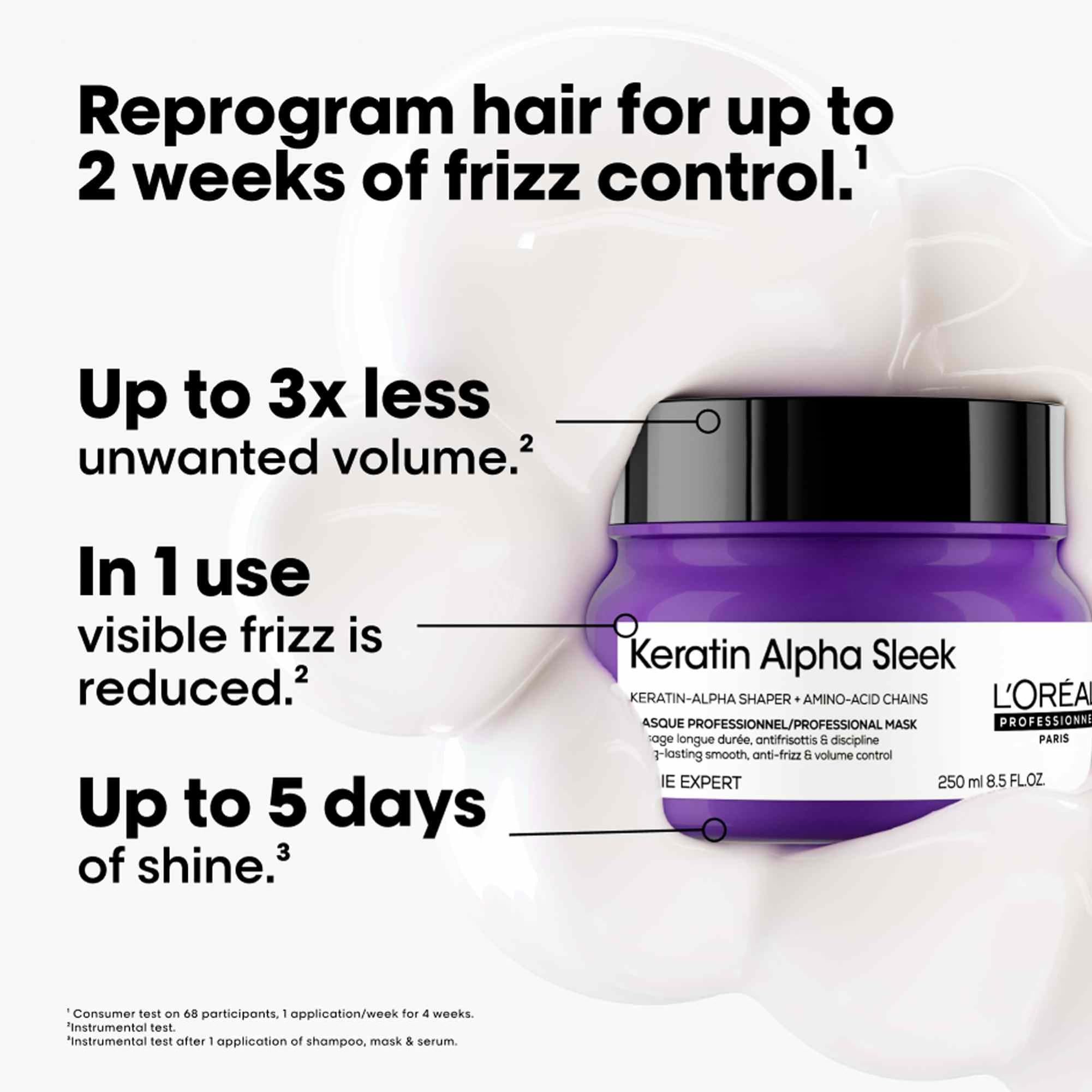 L'Oréal Professionnel Keratin Alpha Sleek Anti-frizz Hair Mask - 2 Weeks Frizz Control | 250g 2