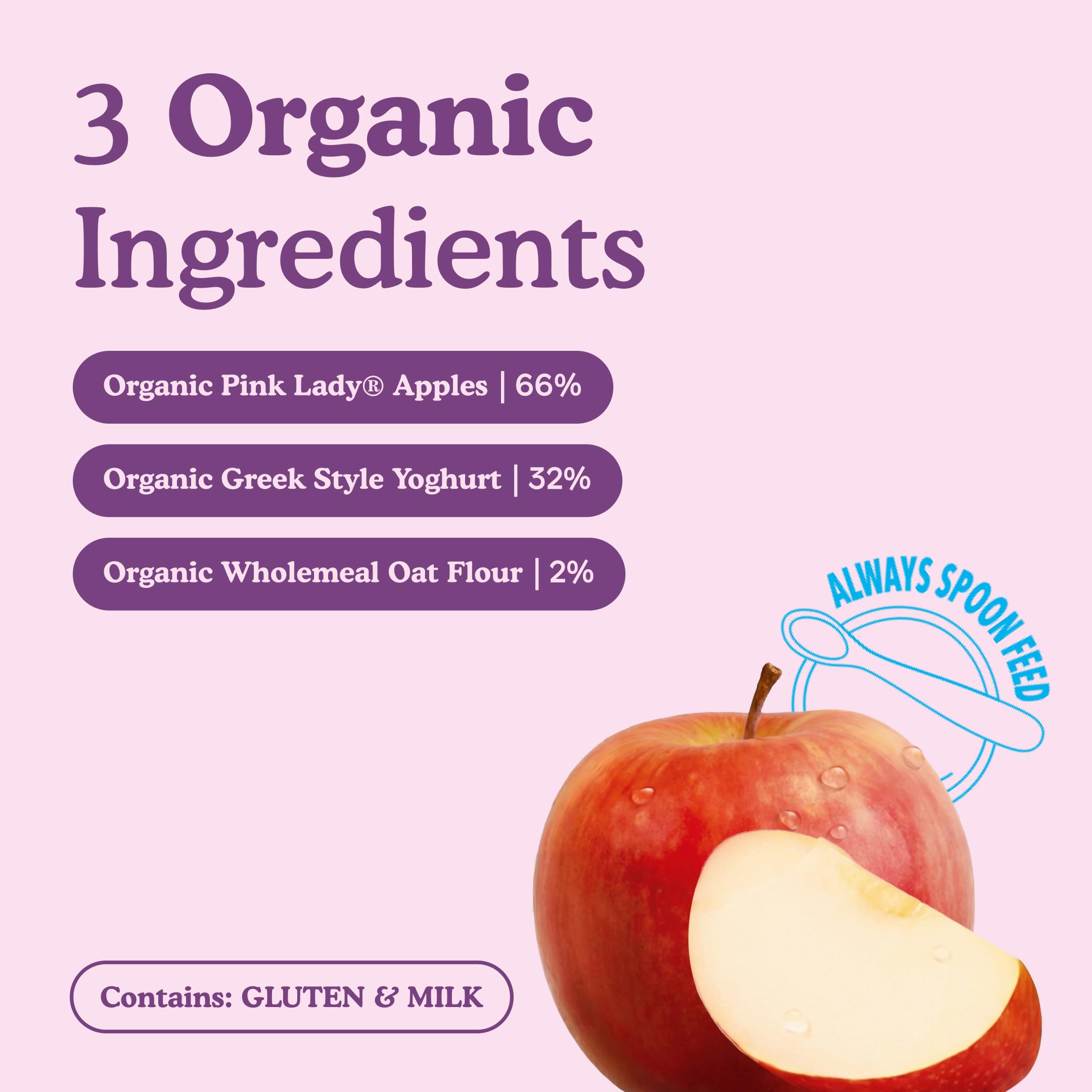 Little Freddie Organic Pink Lady Apple Yoghurt Pouches - 18 x 100g Bundle 2