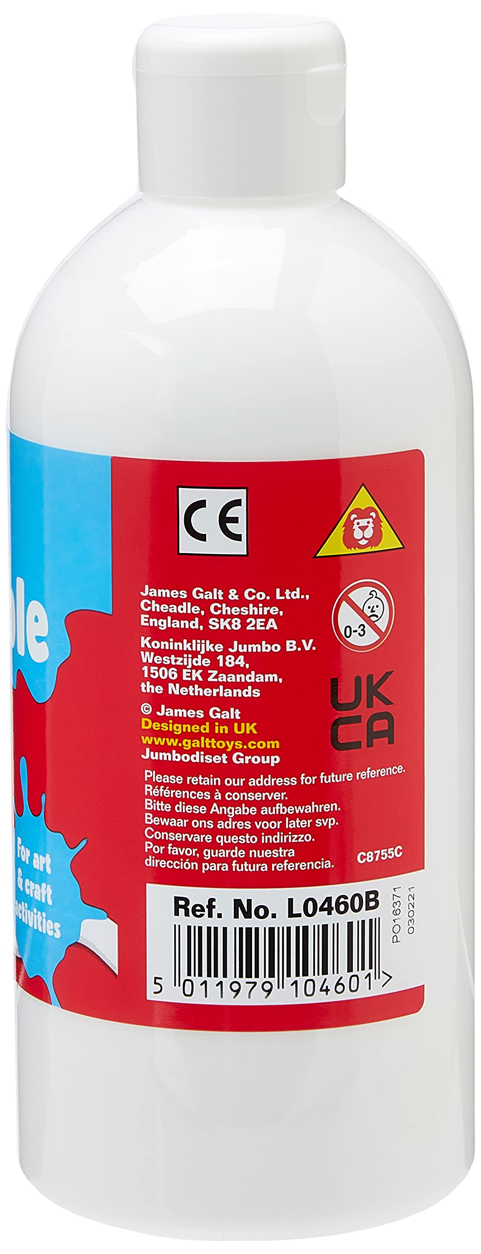 Galt Washable PVA Glue - 500ml Clear Finish | Slime Making & Crafting | Ages 3+