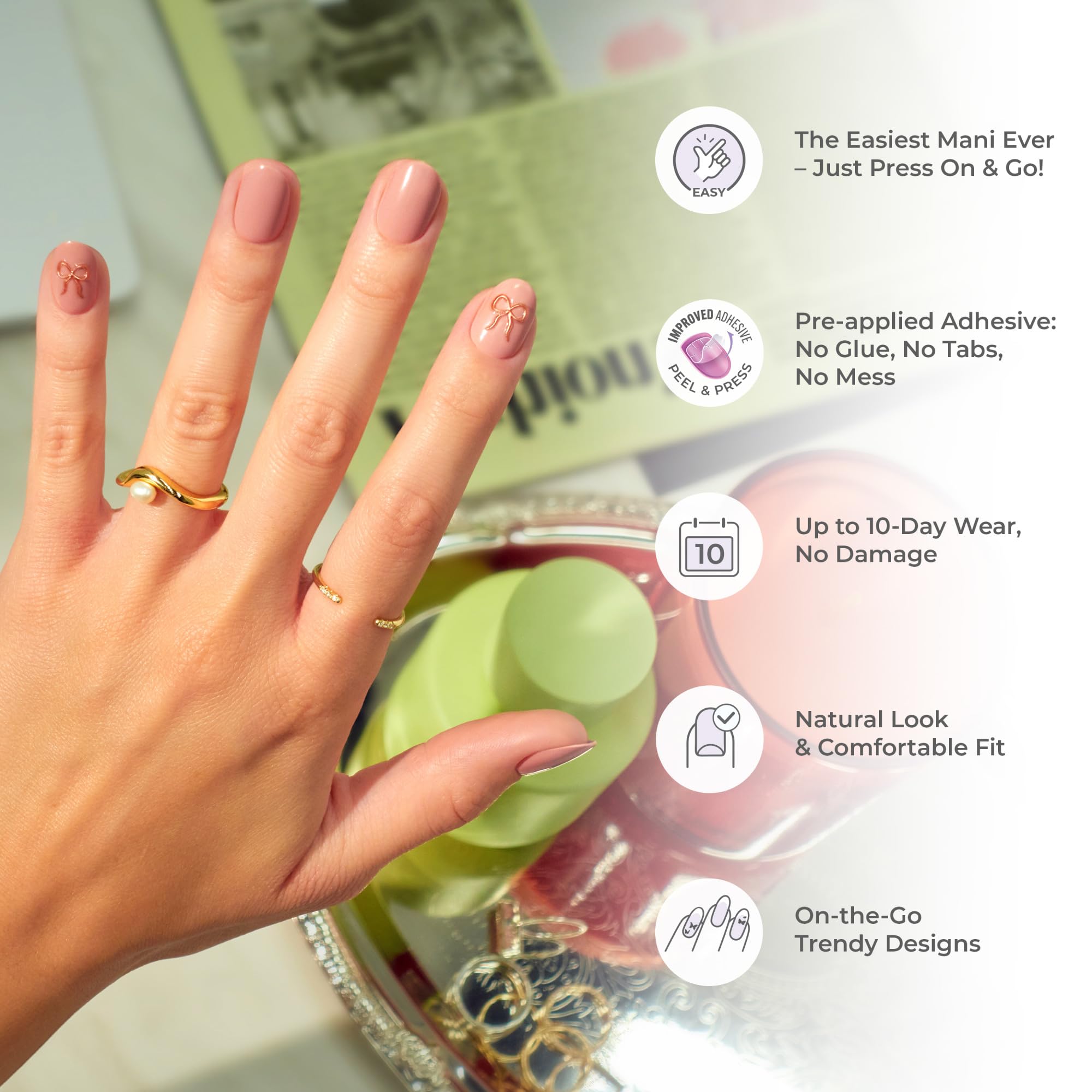 imPRESS Press-On Nails - Even Better Pink Oval Short | No Glue Mani | 30 Count 7