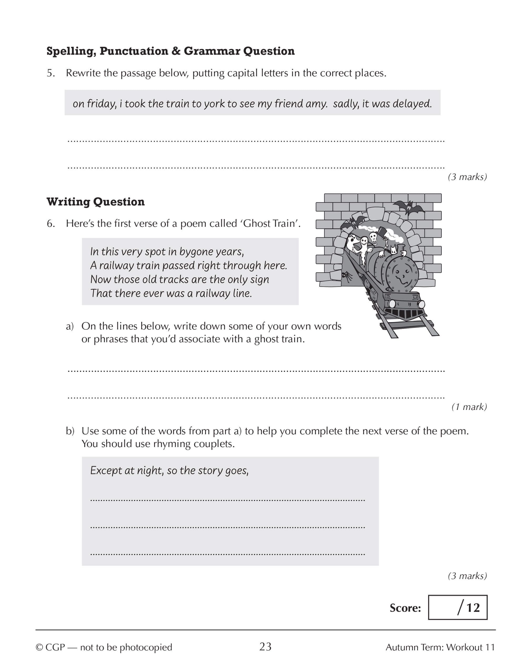 CGP Books Year 7 English 10-Minute Weekly Workouts - KS3 Study Aid | Ages 11-12 | Paperback 7
