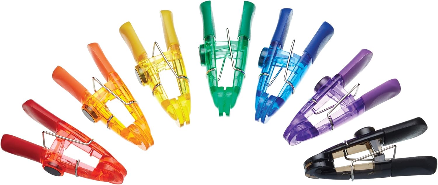 KitchenCraft KCCLIPPK7 Magnetic Clips for Food Bags and Memos, Plastic, Assorted Colours, Set of 7 1