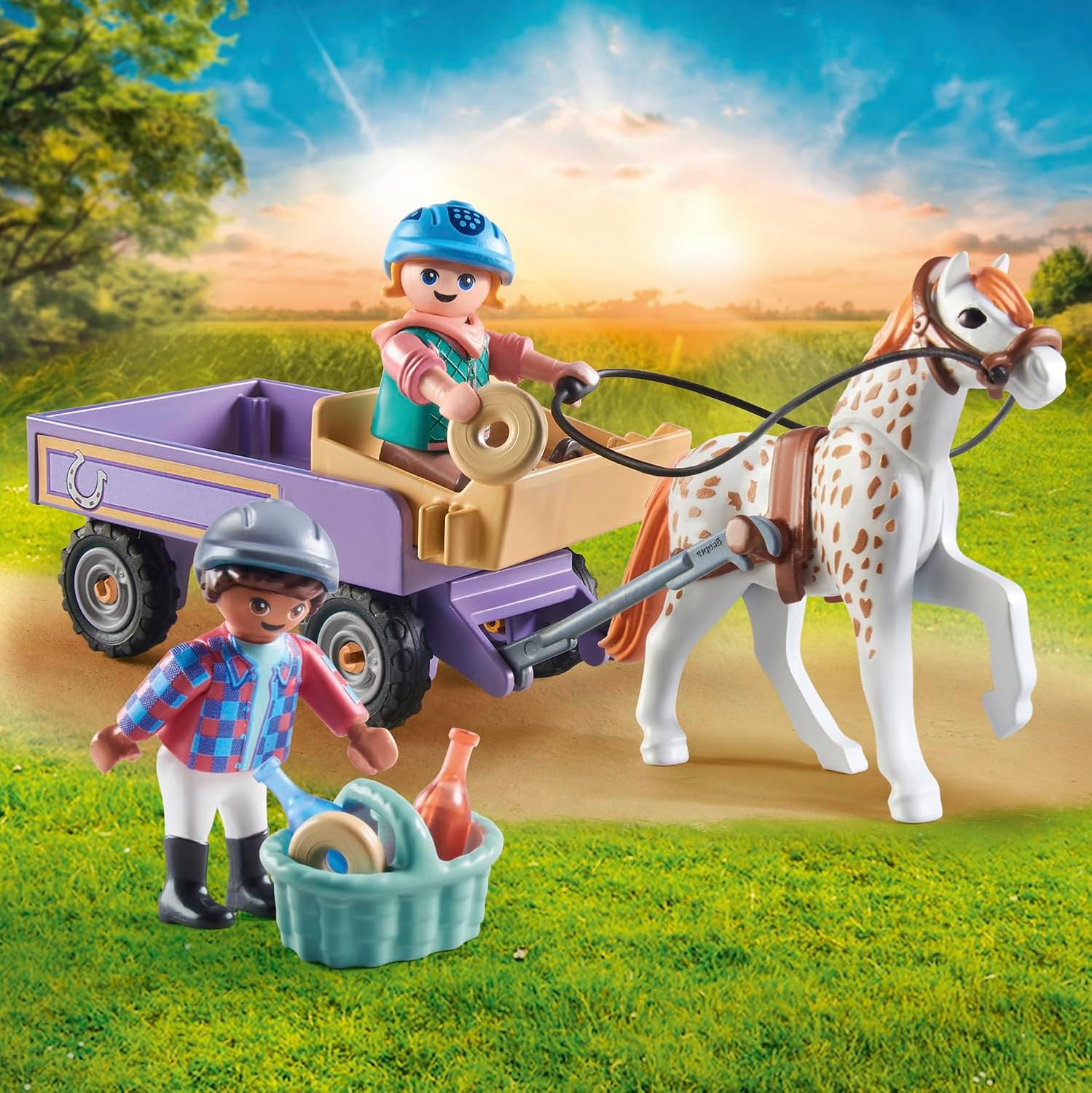 Playmobil 71496 Horses of Waterfall: Pony Carriage Playset for Kids 4+ 3