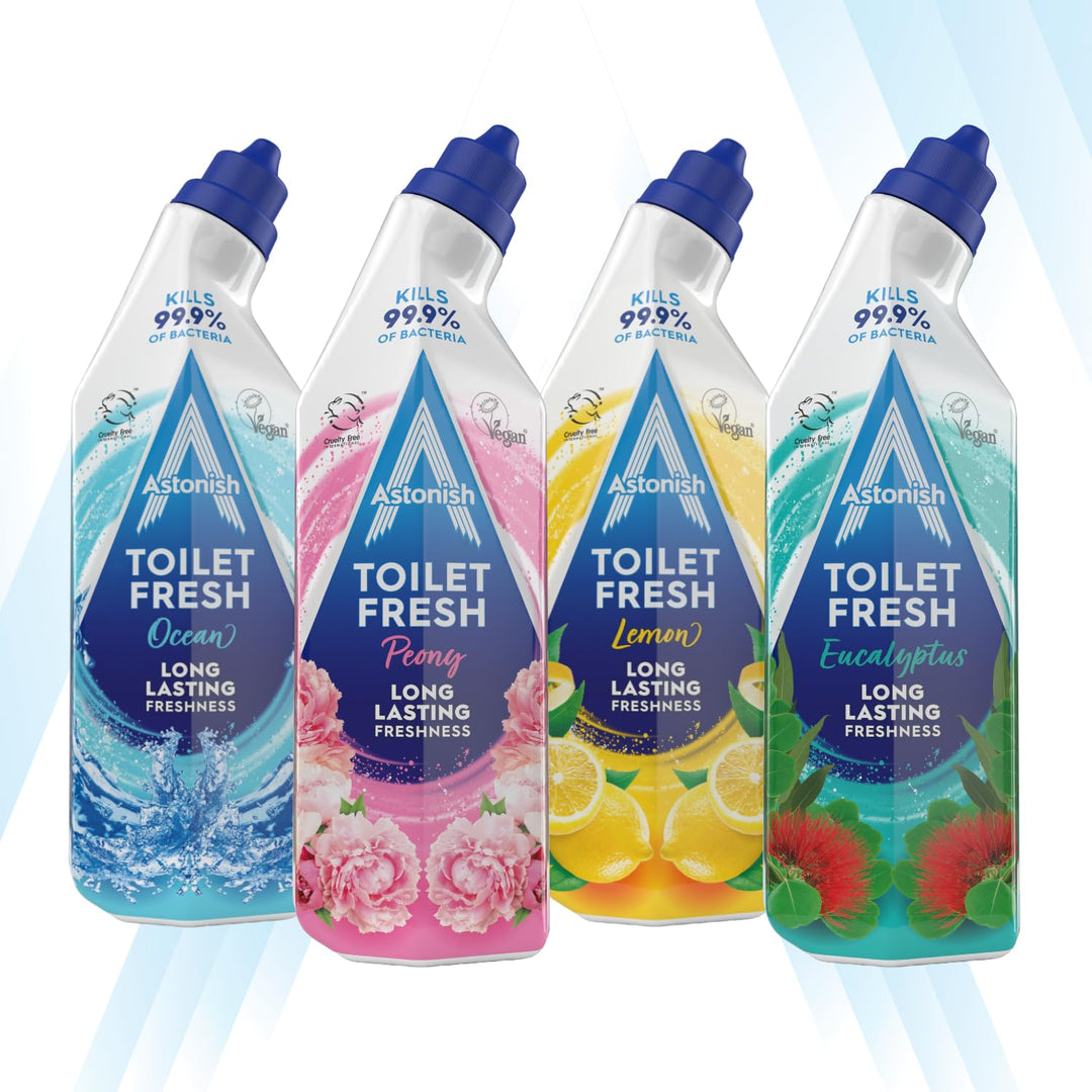 Astonish Eucalyptus Toilet Fresh Gel - Kills 99.9% of Bacteria, Prevents Limescale Buildup