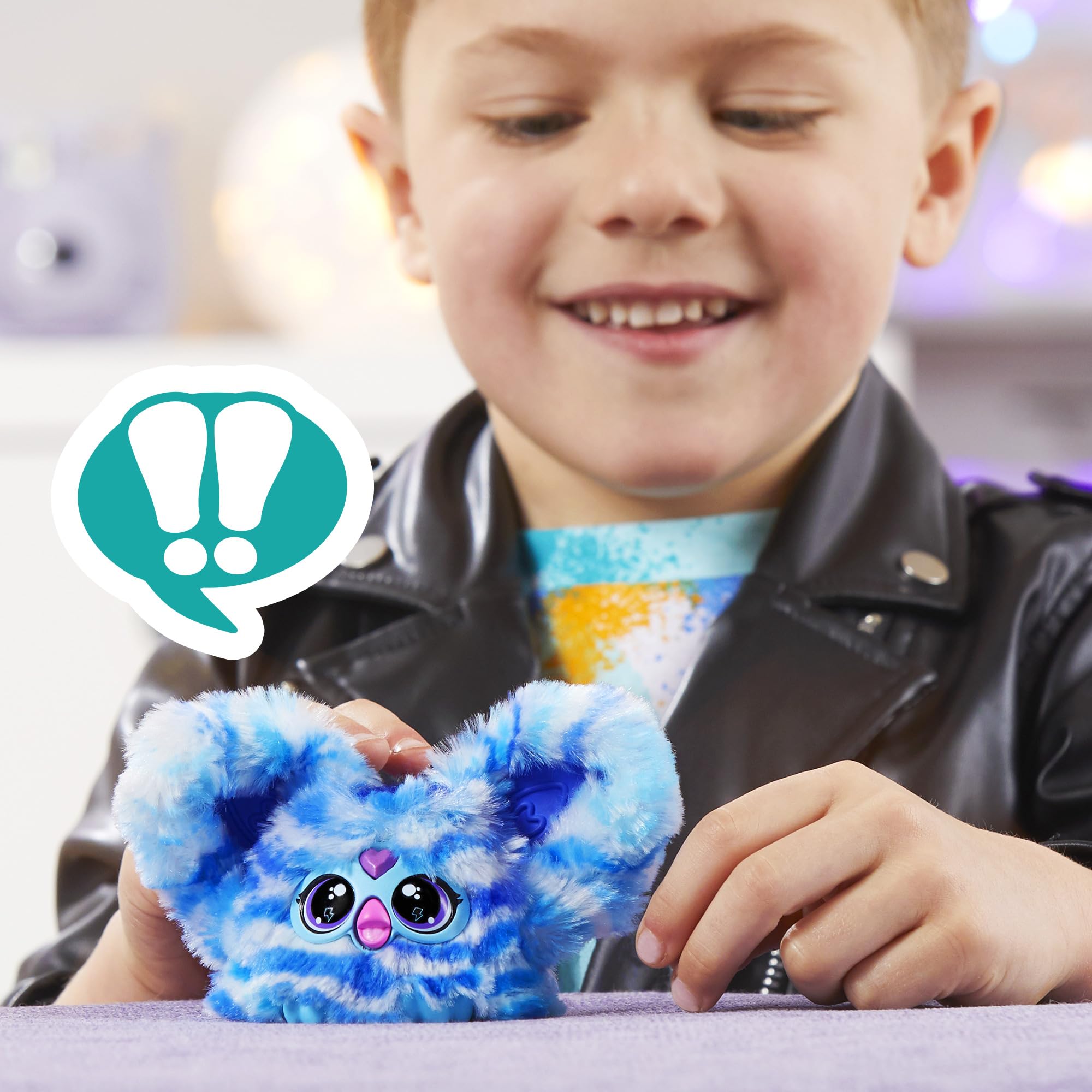 Furby Ooh-Koo Rock 'n' Roll Mini Electronic Plush Toy, Blue 3