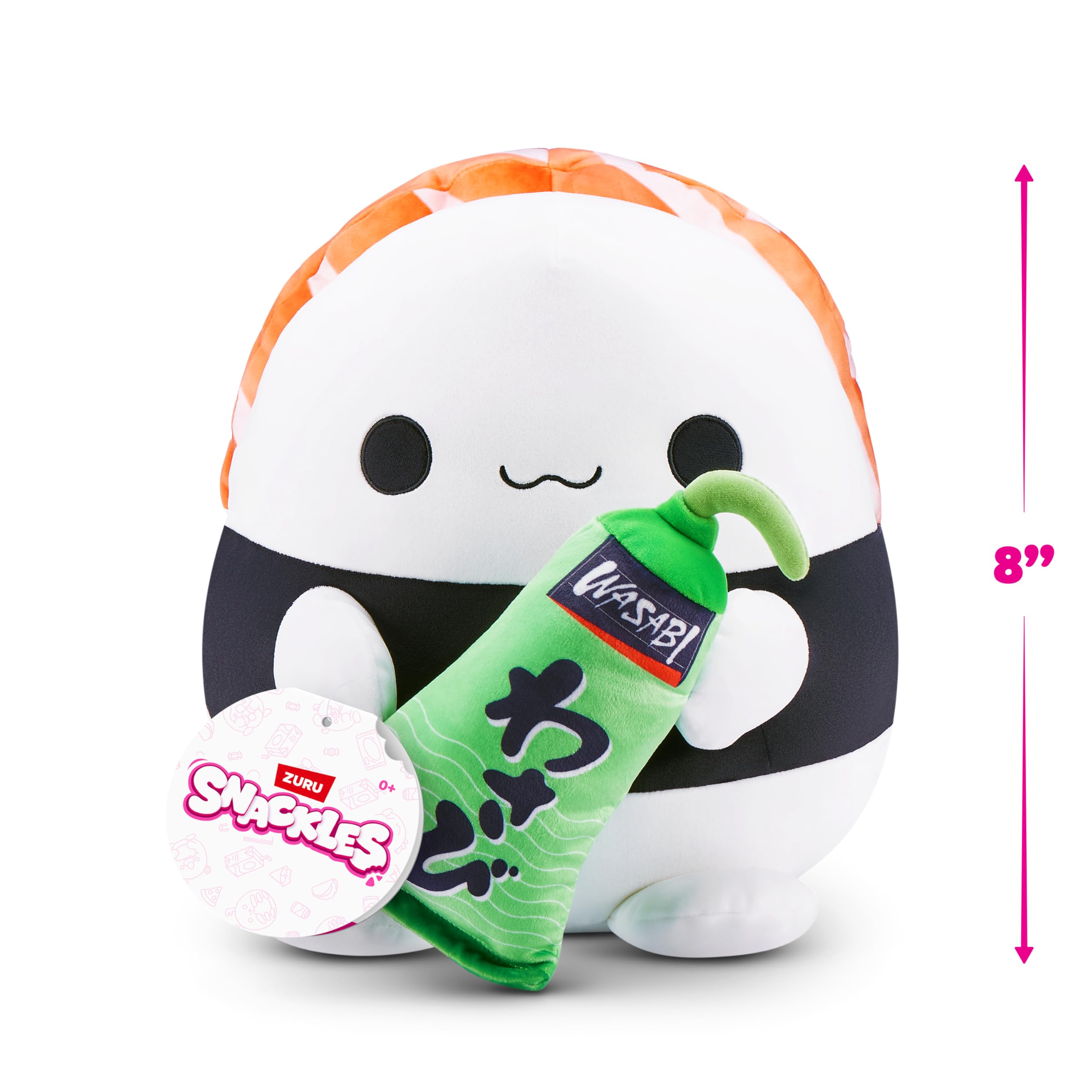 Snackles Series 1 8-inch Plush (EVA) by ZURU - Soft Squeezable Collectible with Snack Accessory