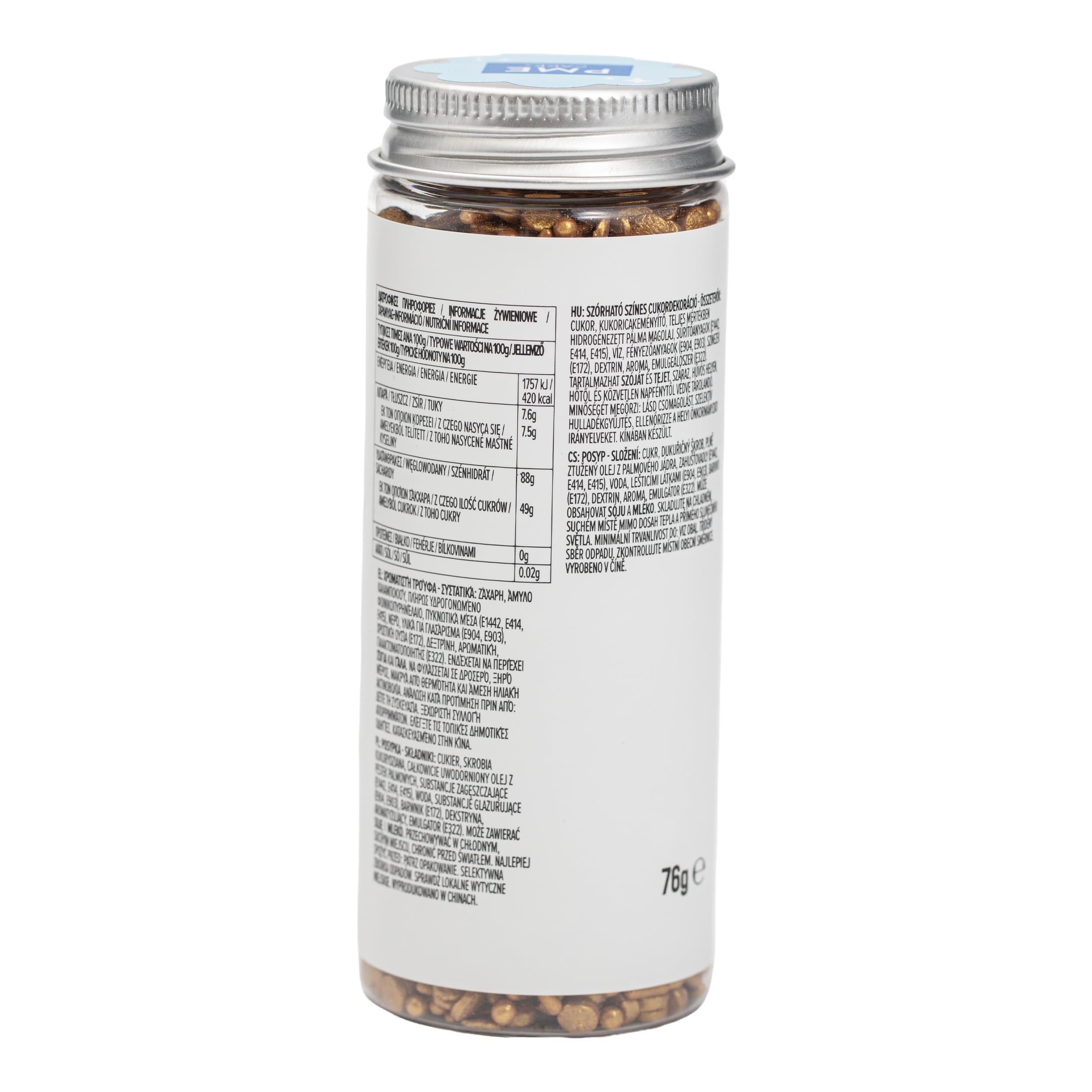 PME Cake Sprinkle Mix - Gold | Blend of Strands, Beads & Confetti | 76g
