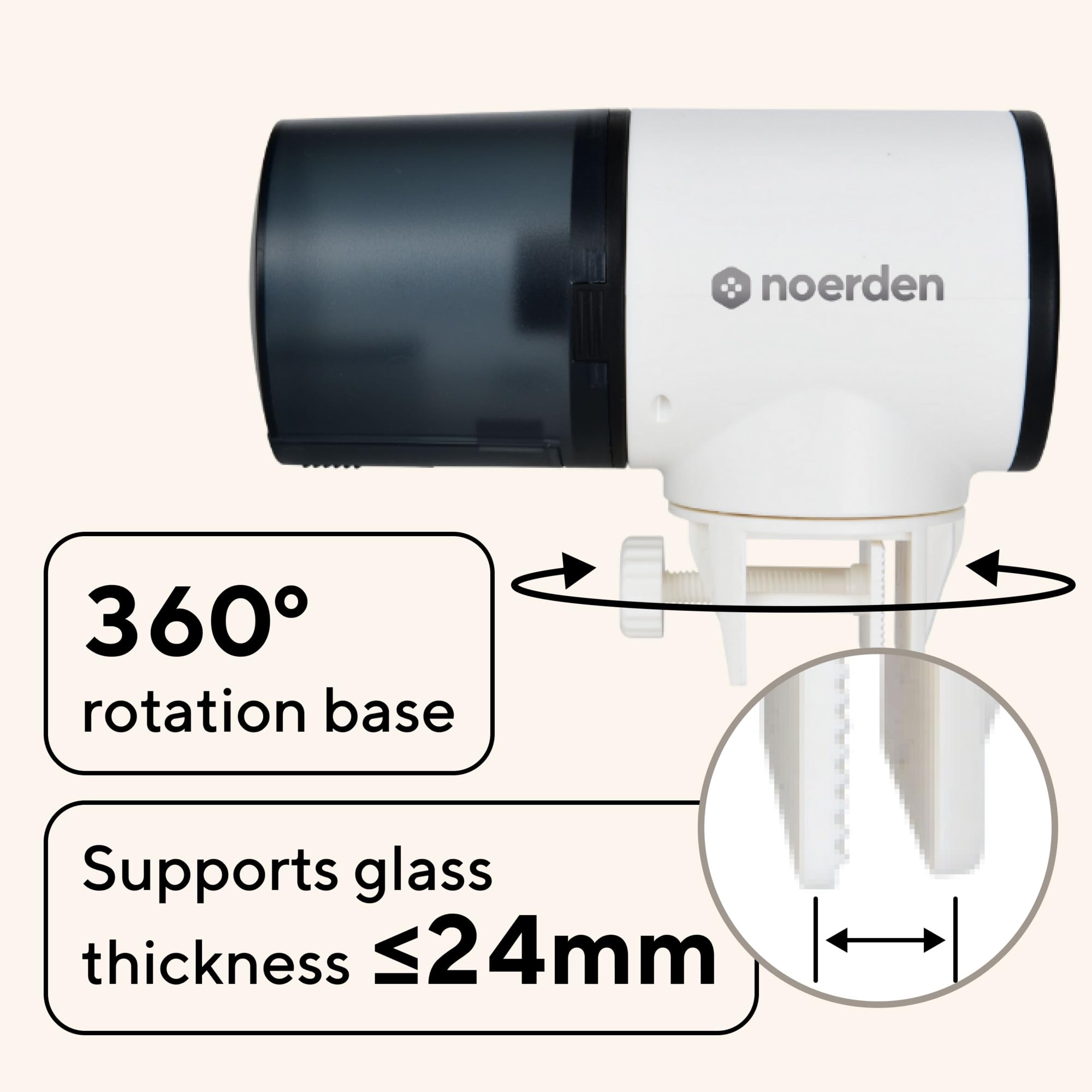 NOERDEN Splashy Automatic Fish Feeder - 200ml Capacity | Scheduled & Manual Feeding | ABS Plastic 4