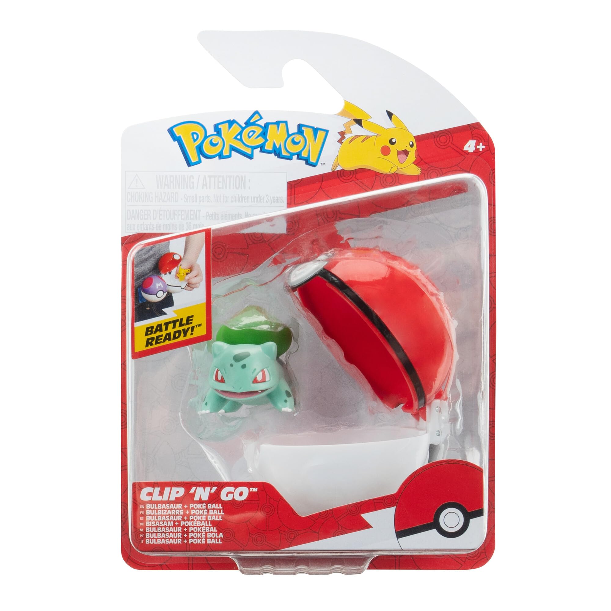 Pokémon Bulbasaur Clip 'N' Go Poké Ball Set - Pocket-Size Figure | Ages 4+ 6