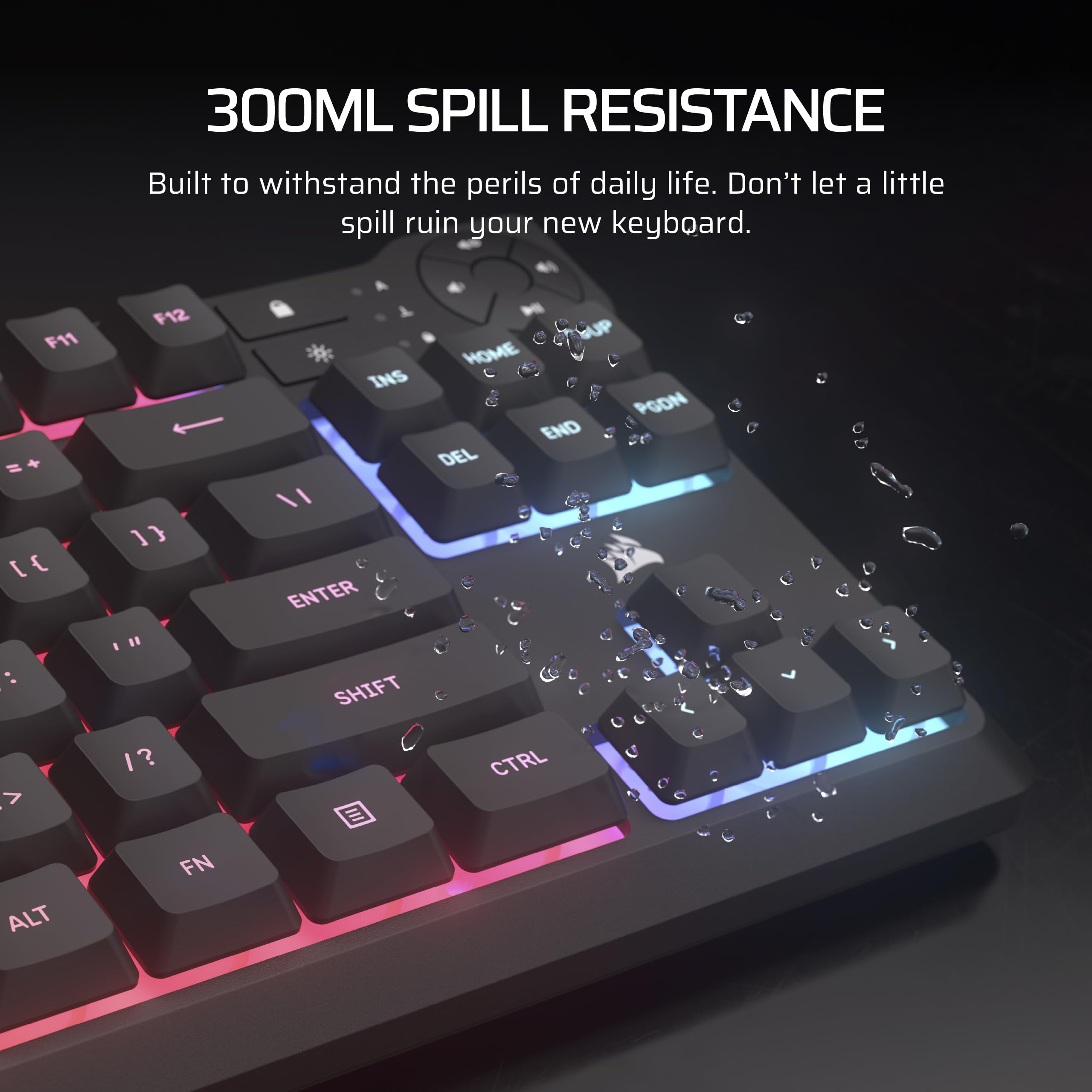 Corsair K55 CORE TKL RGB Gaming Keyboard - Tenkeyless, 8-Zone RGB, Spill Resistant 4