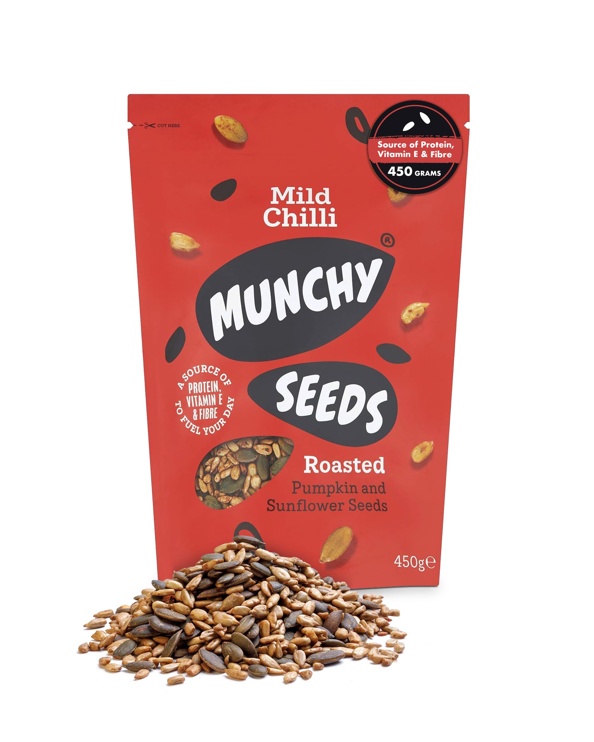 Munchy Seeds Mild Chilli Sunflower & Pumpkin Seed Mix - Protein Snack, Gluten-Free | 450g 1