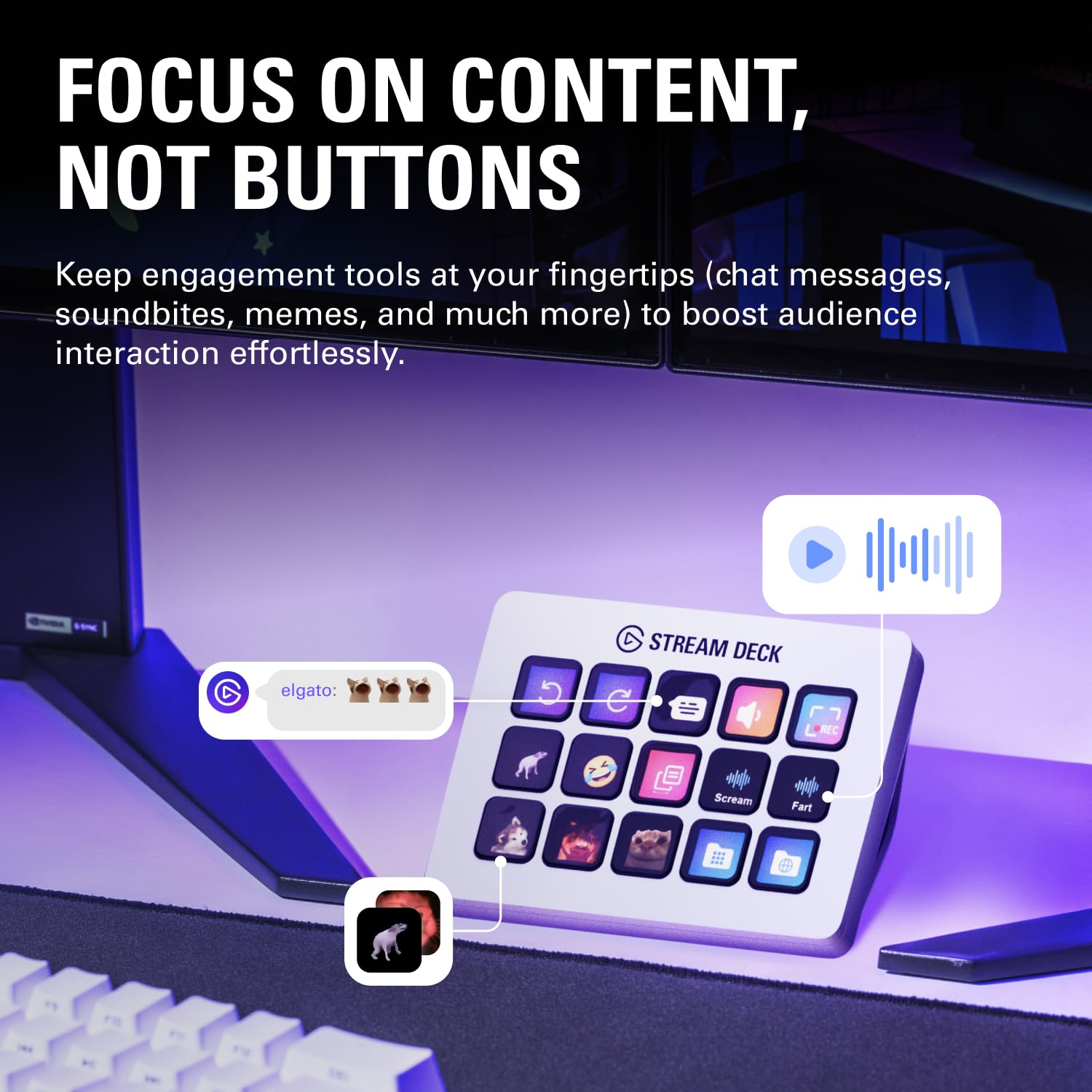 Elgato Stream Deck MK.2 Studio Controller - 15 Macro Keys | USB & Wi-Fi Connectivity | White 7