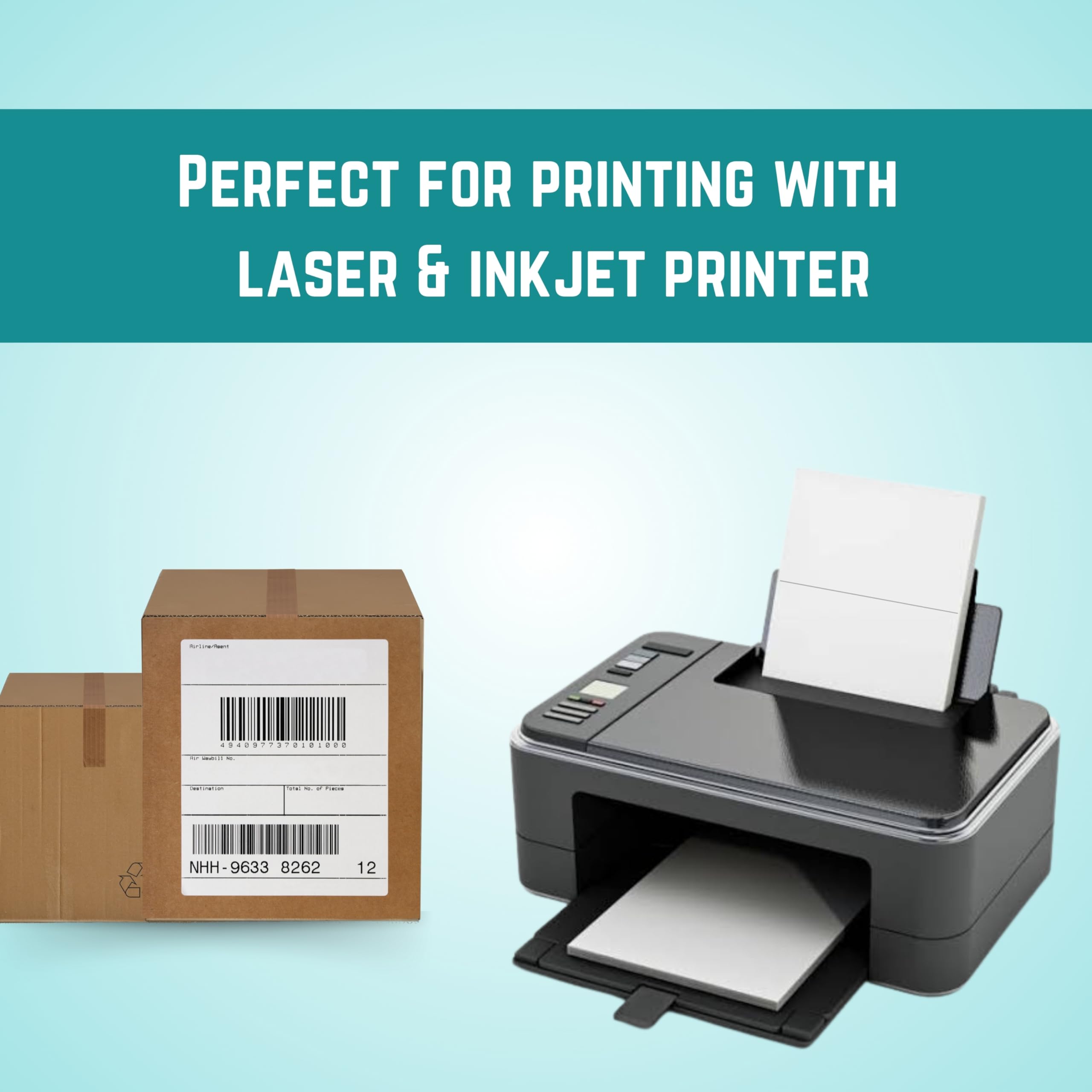 Double Dragon A4 Printer Labels - 100 Sheets, 2 Labels Per Sheet | Matte White Finish | L7168/J8168 Compatible 2