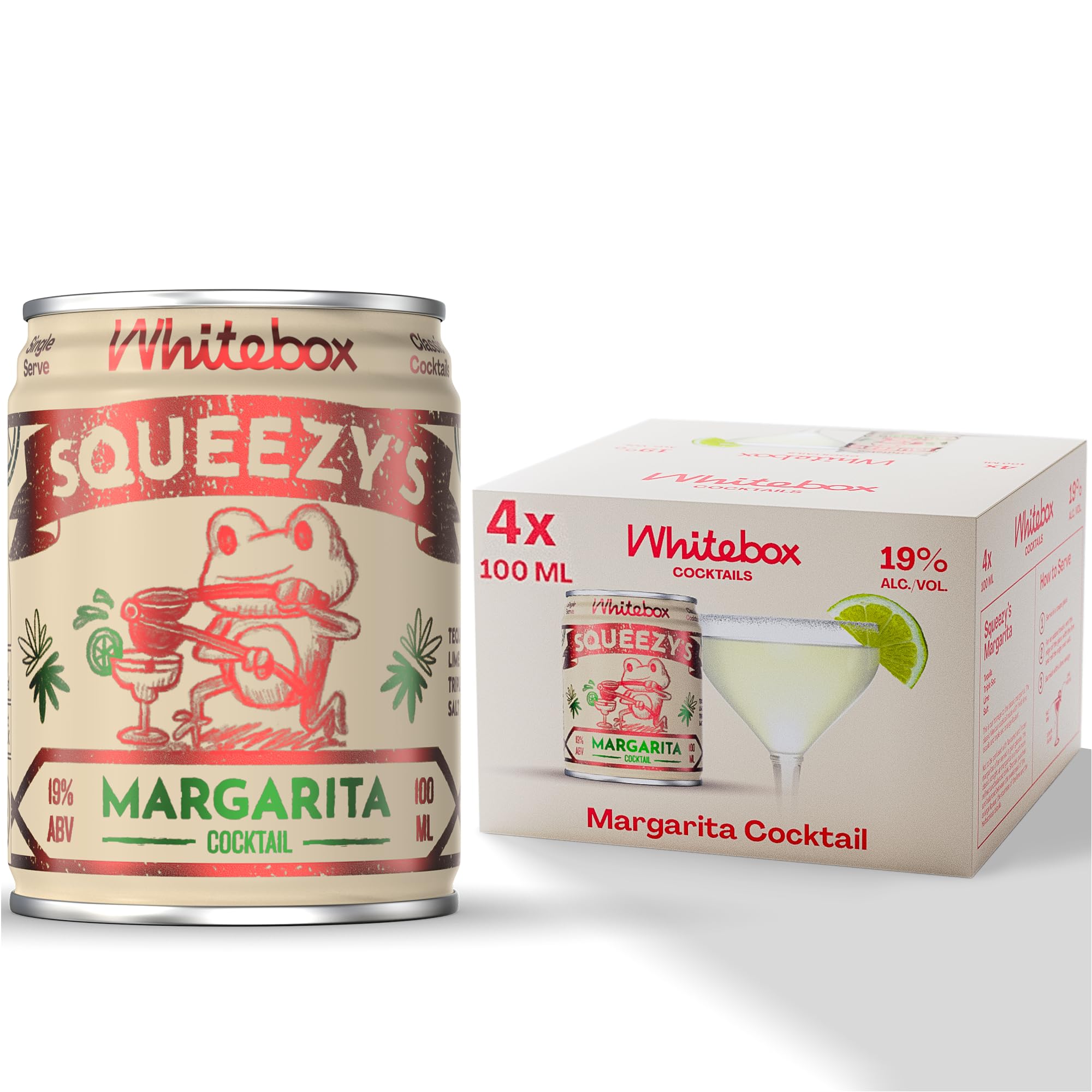 WHITEBOX COCKTAILS Squeezy’s Margarita Single Serve Premixed Cocktail | 19% ABV | 100ml Can