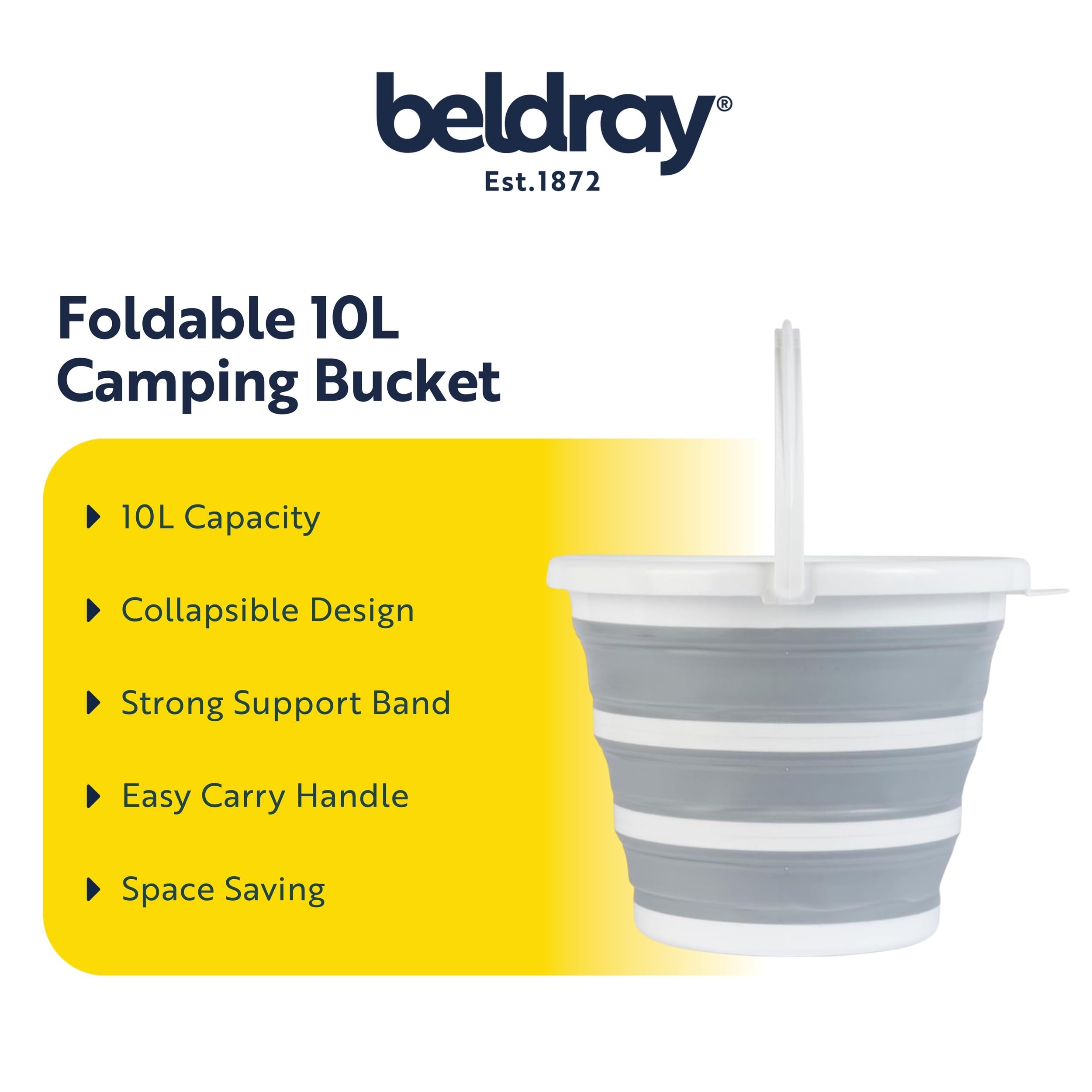 Beldray - Collapsible Bucket 10L Foldable Silicone Bucket with Sturdy Handle 9
