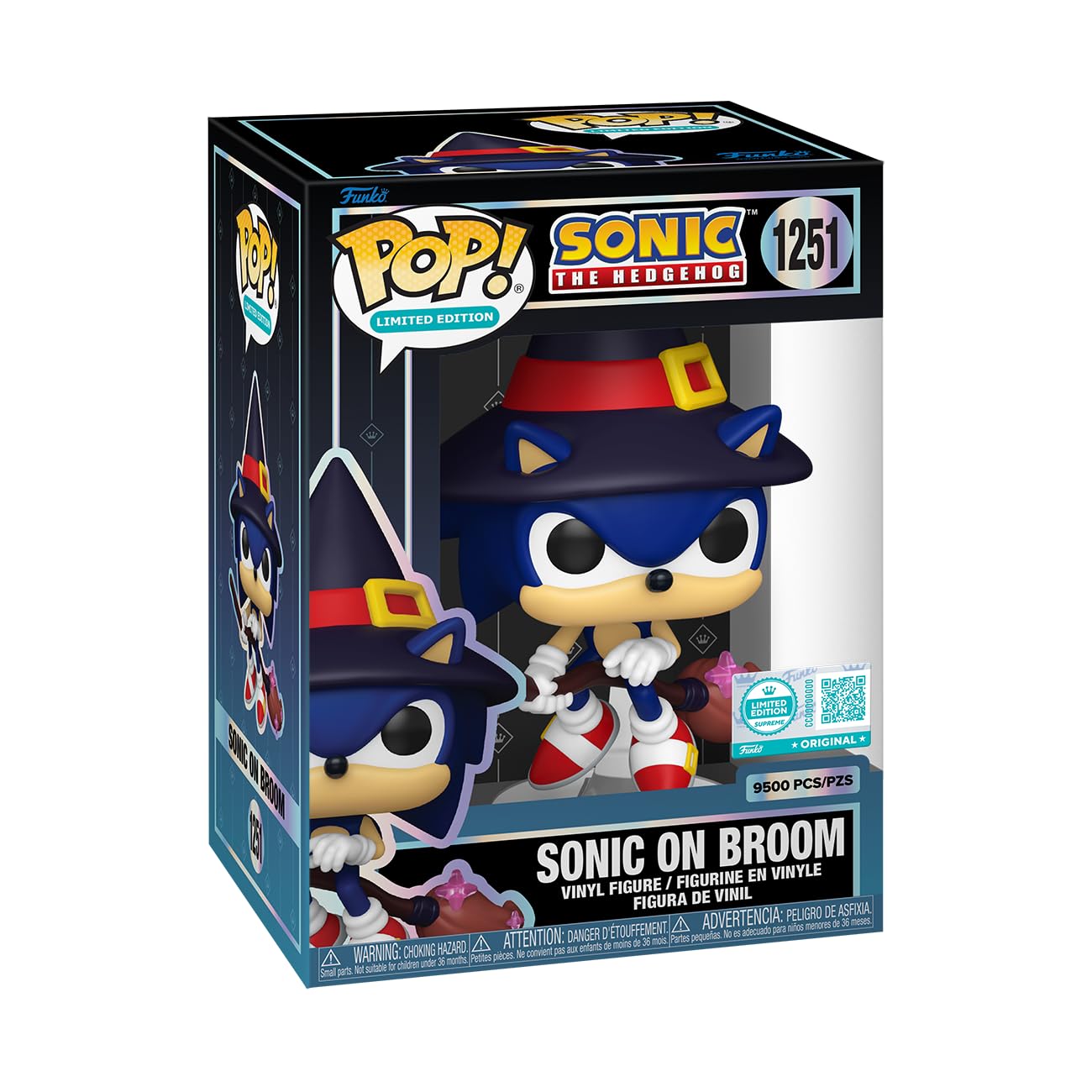 Funko Sonic The Hedgehog - Sonic on Broom Limited Edition Vinyl Figure | Approx. 5.5 inches | Multicolor 1