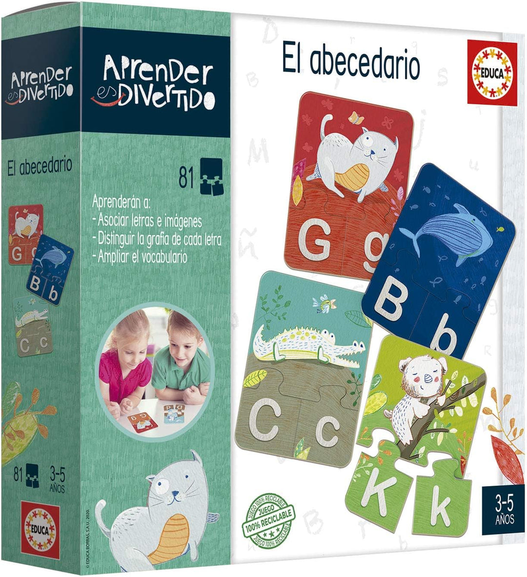 Educa - Learn is Fun: The Alphabet Educational Game for Children Ages 3 and Up (18696) - Assorted Colour/Model (Educational Game, English Edition)