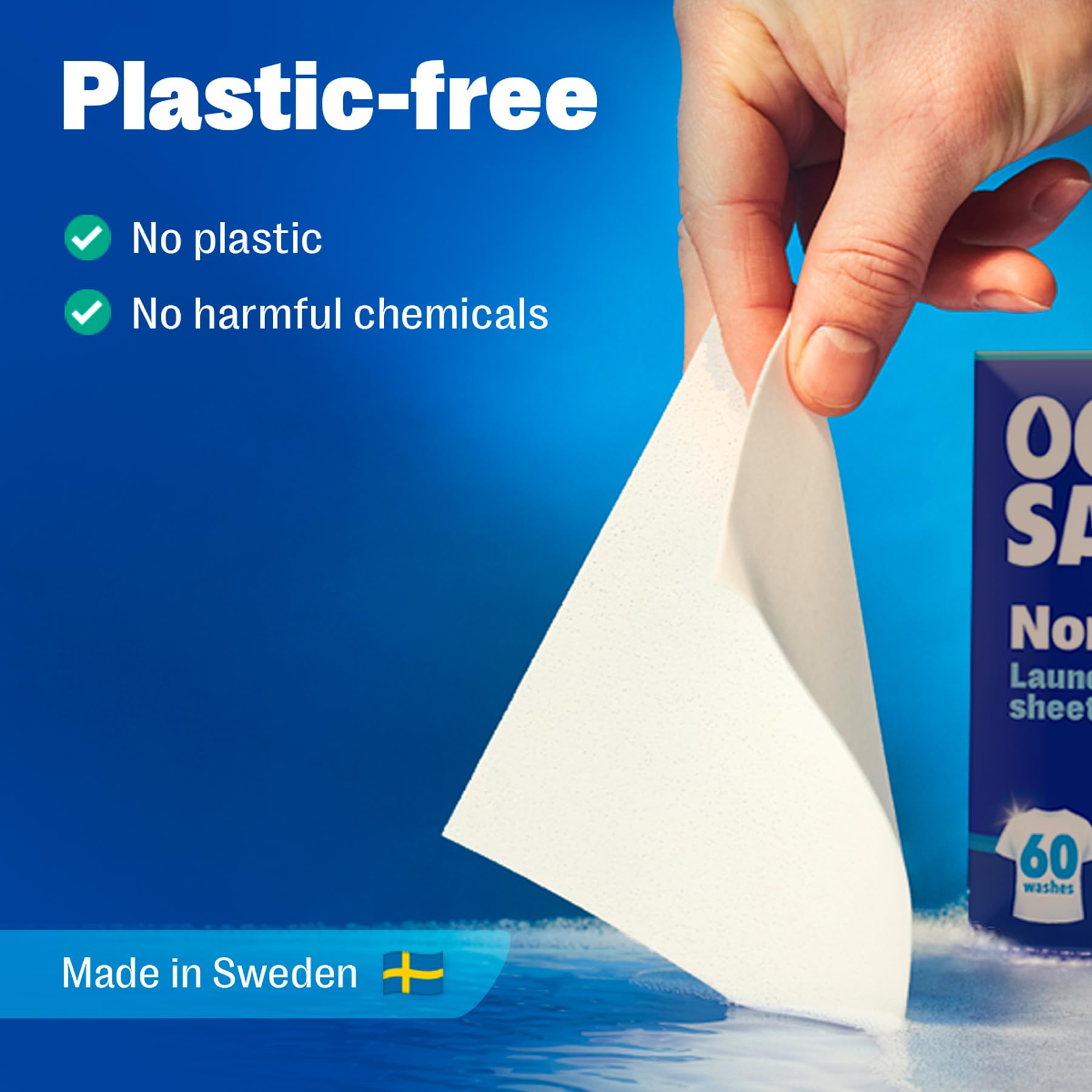 OceanSaver Eco Laundry Detergent Sheets - Non-Bio, 60 Count, Ocean Mist Scent 7