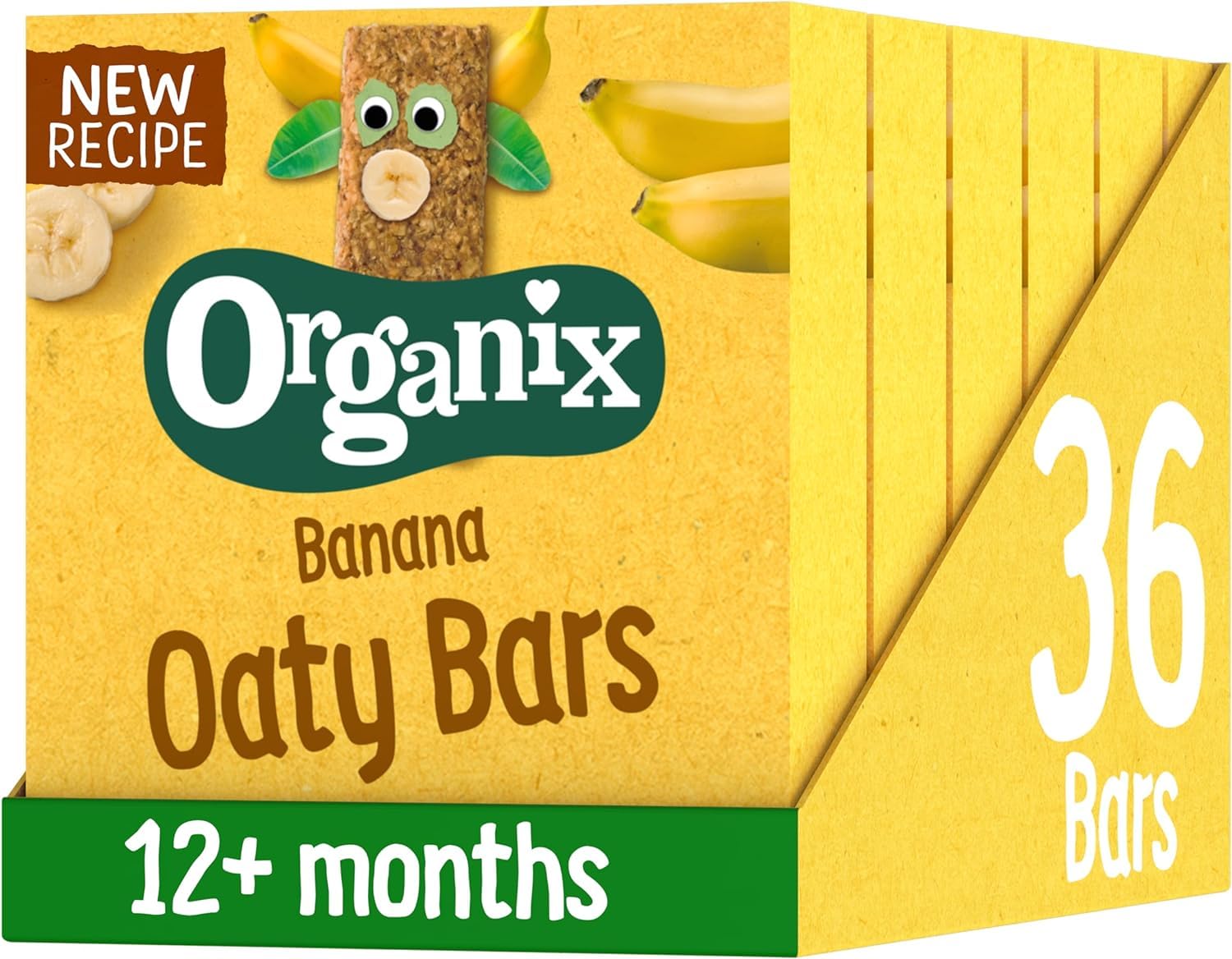 Organix Banana Organic Soft Oaty Snack Bars Multipack, No Added Sugar, 6 x 23g Bars (6 Boxes) 1