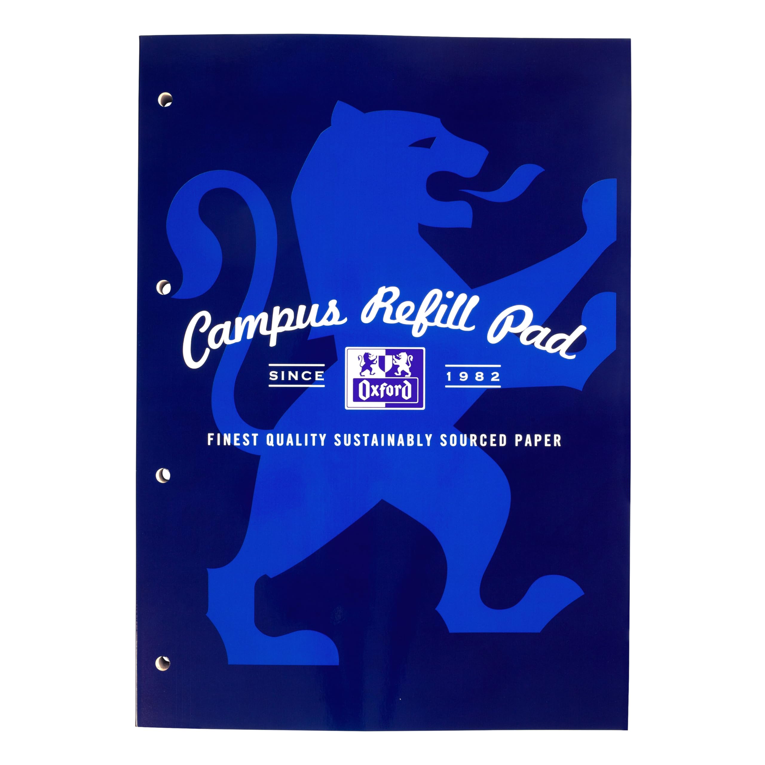 Oxford Campus A4 Lined Refill Pad - 300 Pages | Navy | Optik Paper | 4-Hole Punched 1