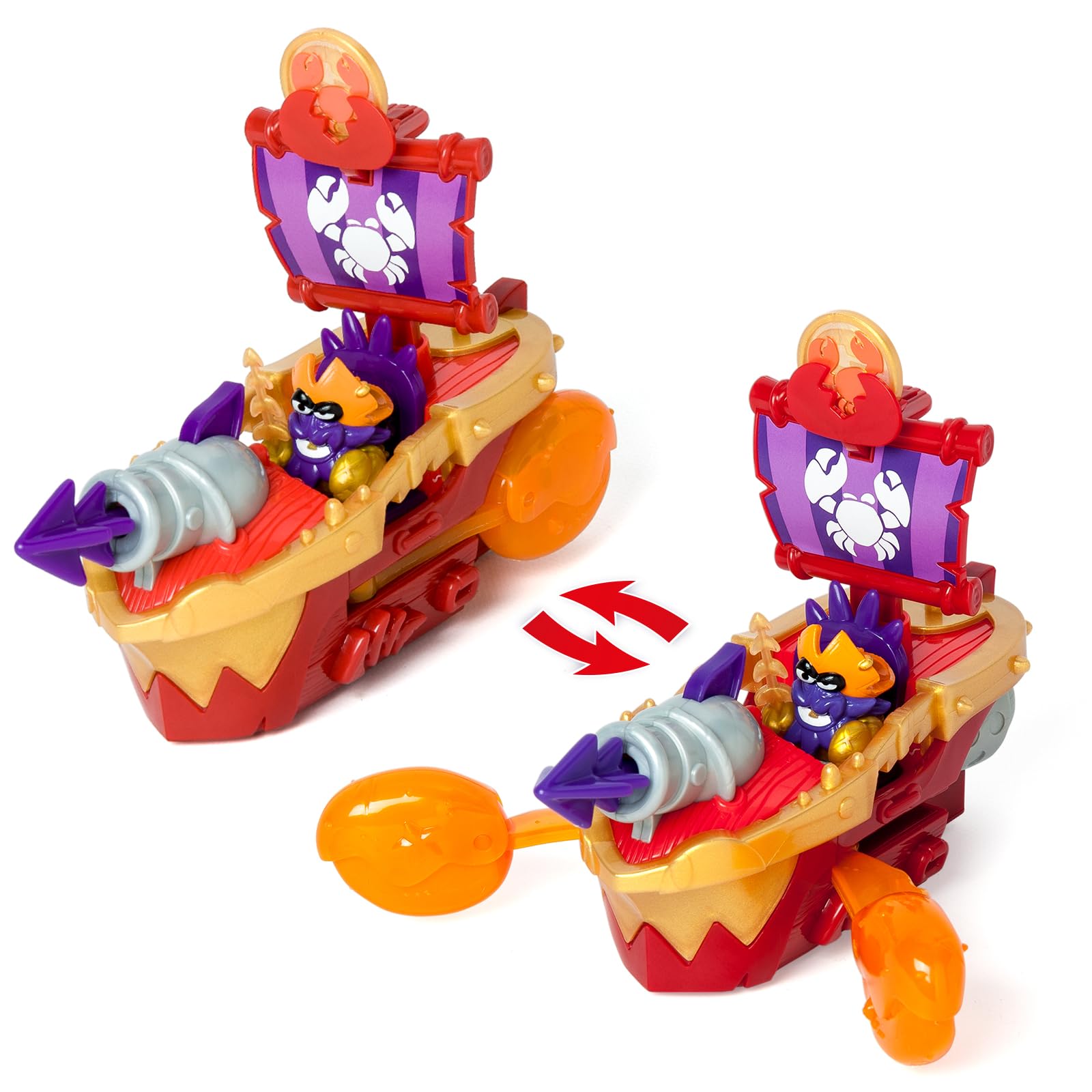 PIRATIX ADVENTURE WORLD Sea Crusher Pirate Ship - Crab Design | Multicoloured Plastic
