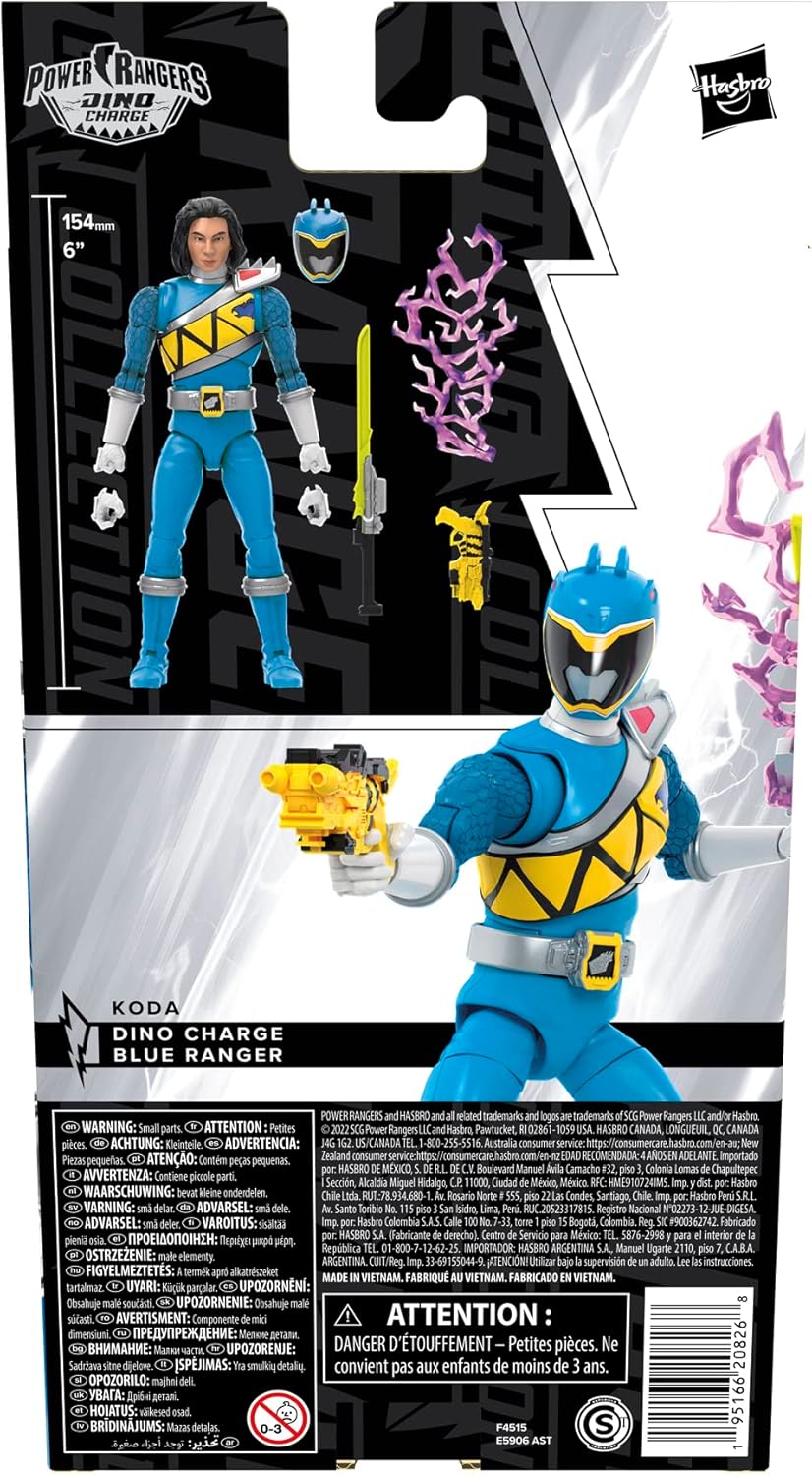 Power Rangers Lightning Collection Dino Charge Blue Ranger 6” Action Figure - Premium Articulation for Ages 4+