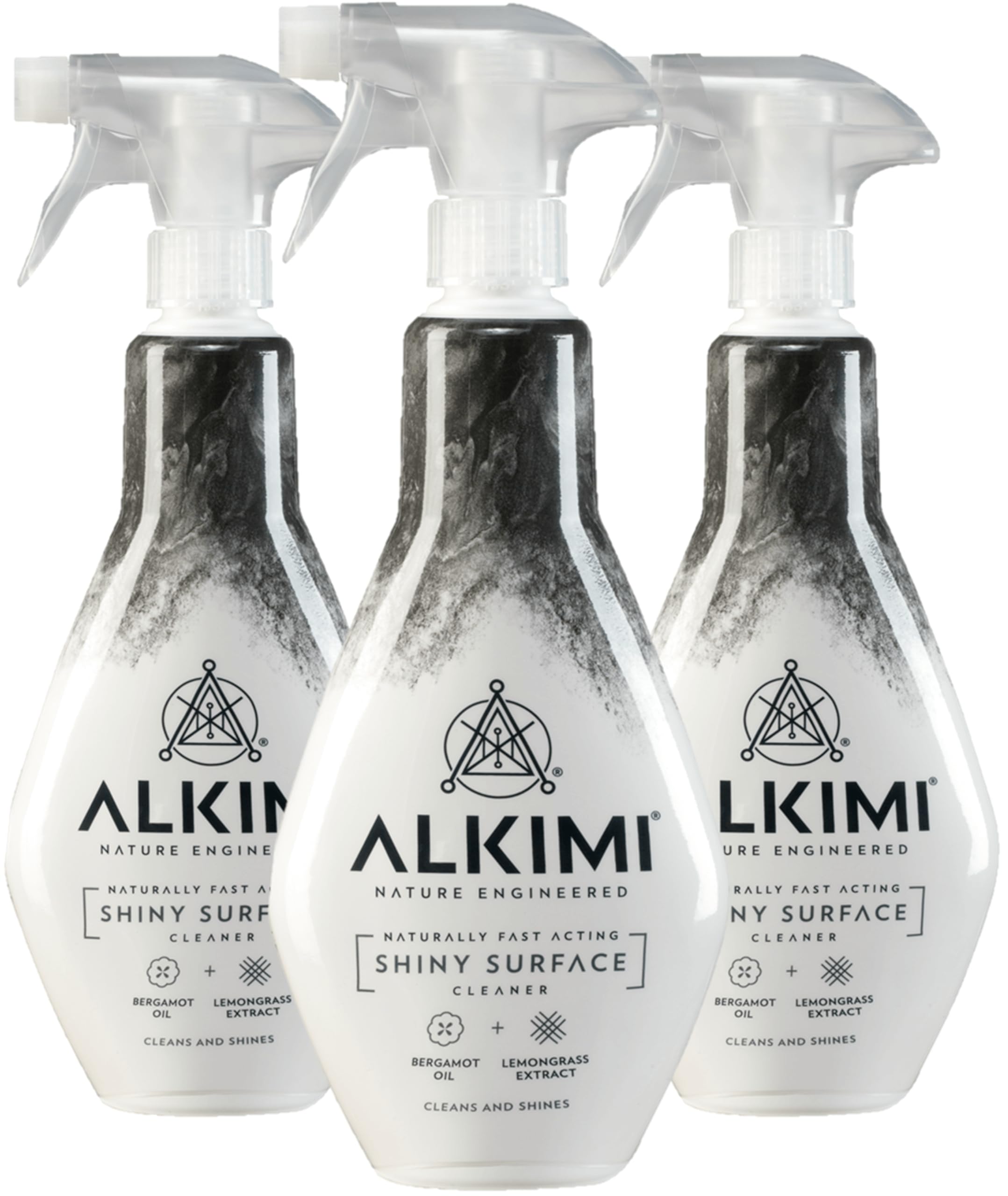ALKIMI Shiny Surface Cleaning Spray - Streak-Free Shine, Natural Bergamot & Lemongrass | 500 ml (Pack of 3) 1