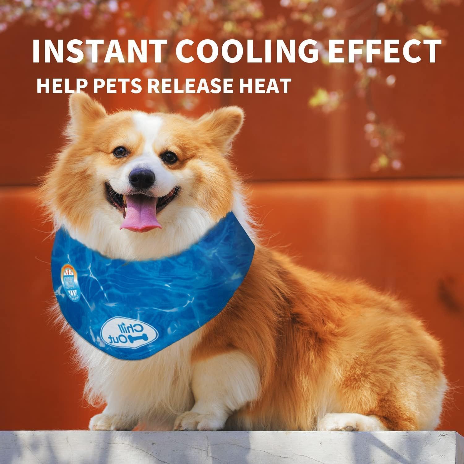 ALL FOR PAWS Chill Out Dog Cooling Bandana - Medium, Blue, Cotton 8